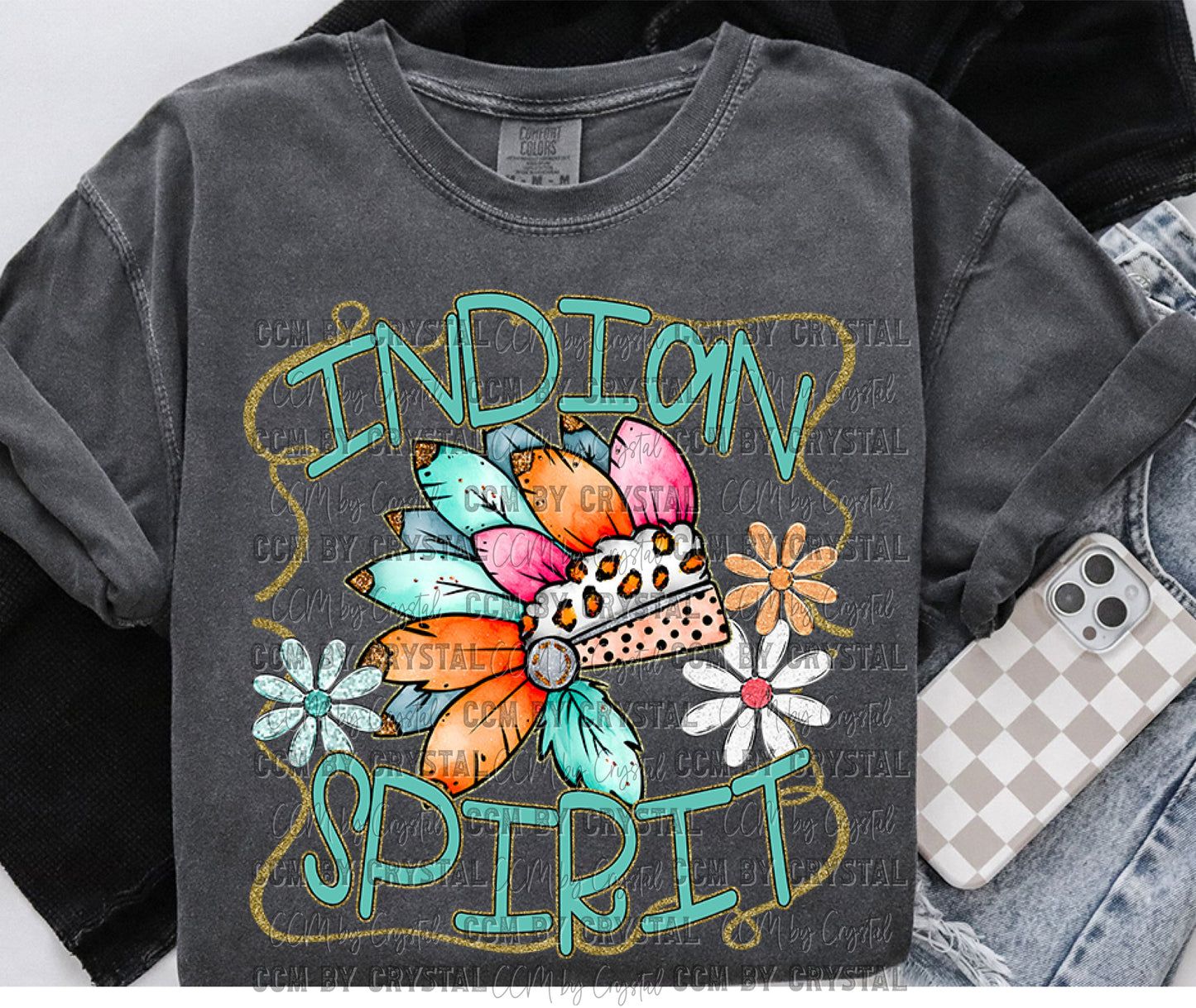 Indian Spirit Cartoon Mascot Ready to Press Transfer DTF Transfer Sublimation Transfer