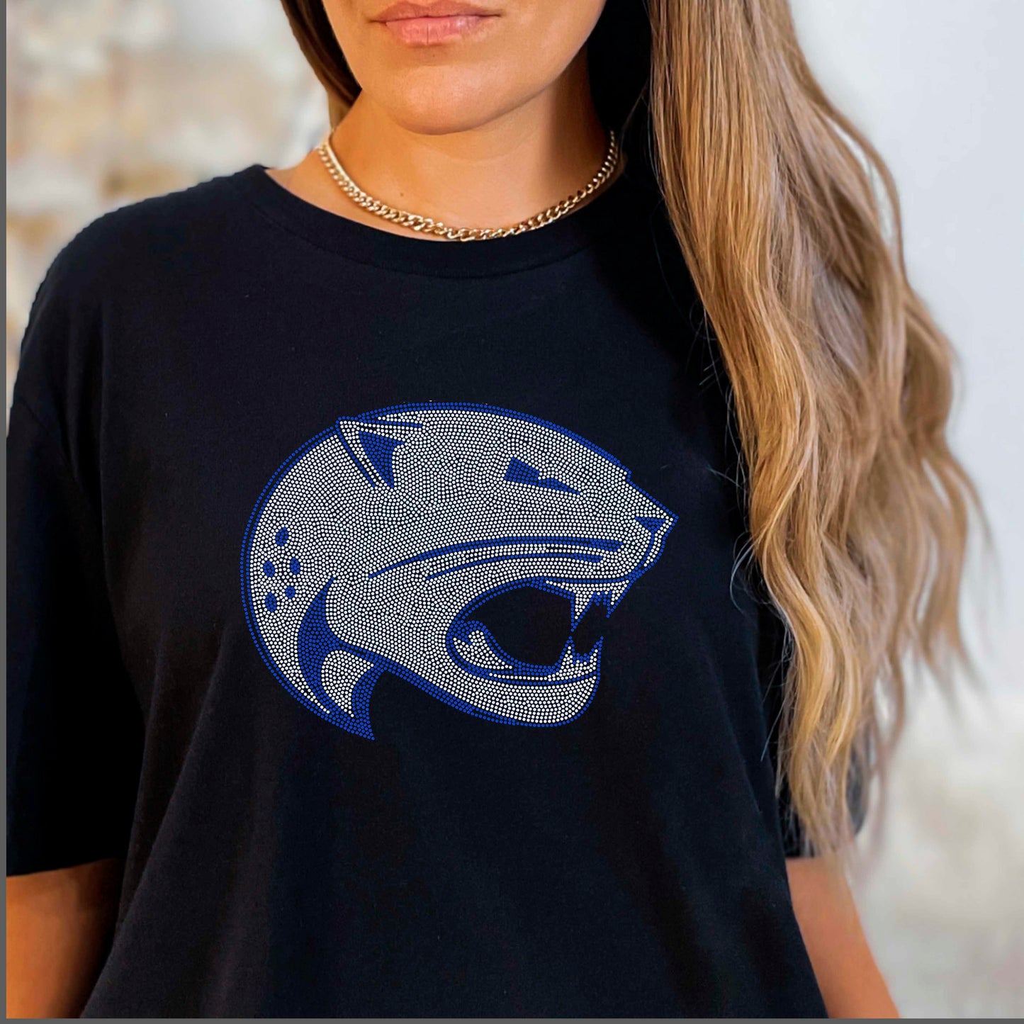 Jaguar Head 2-Color Approximately 11" wide Spangle Transfer