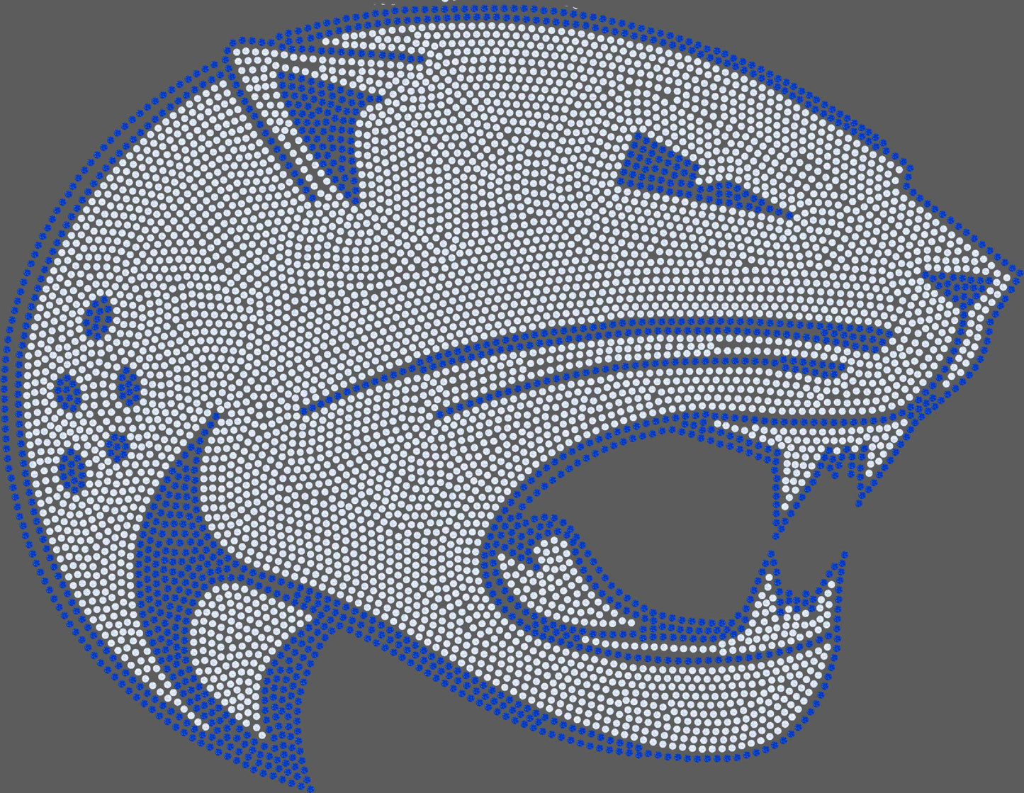 Jaguar Head 2-Color Approximately 11" wide Spangle Transfer