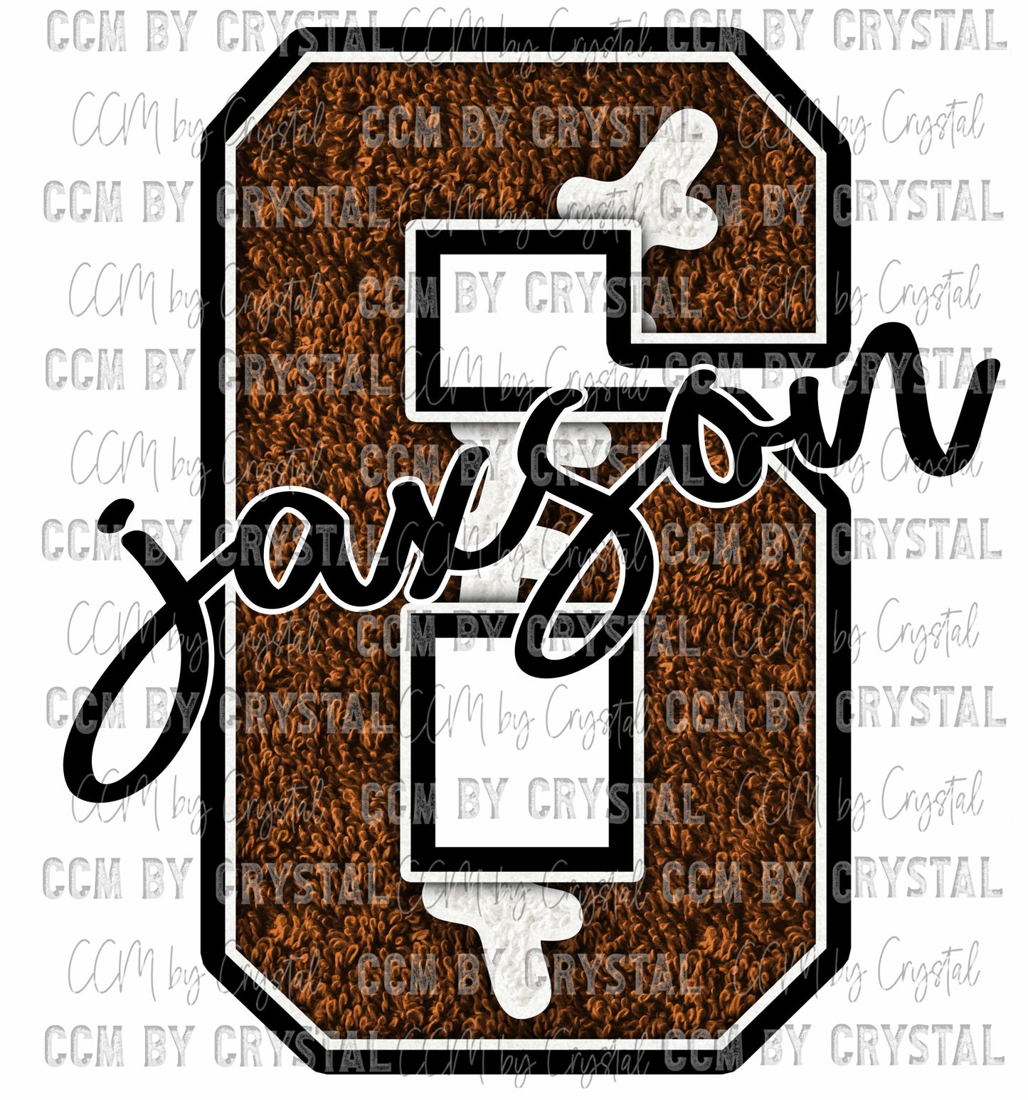 Personalized Football Faux Chenille Letter and Mascot Name Ready to Press Transfer DTF Transfer Sublimation Transfer