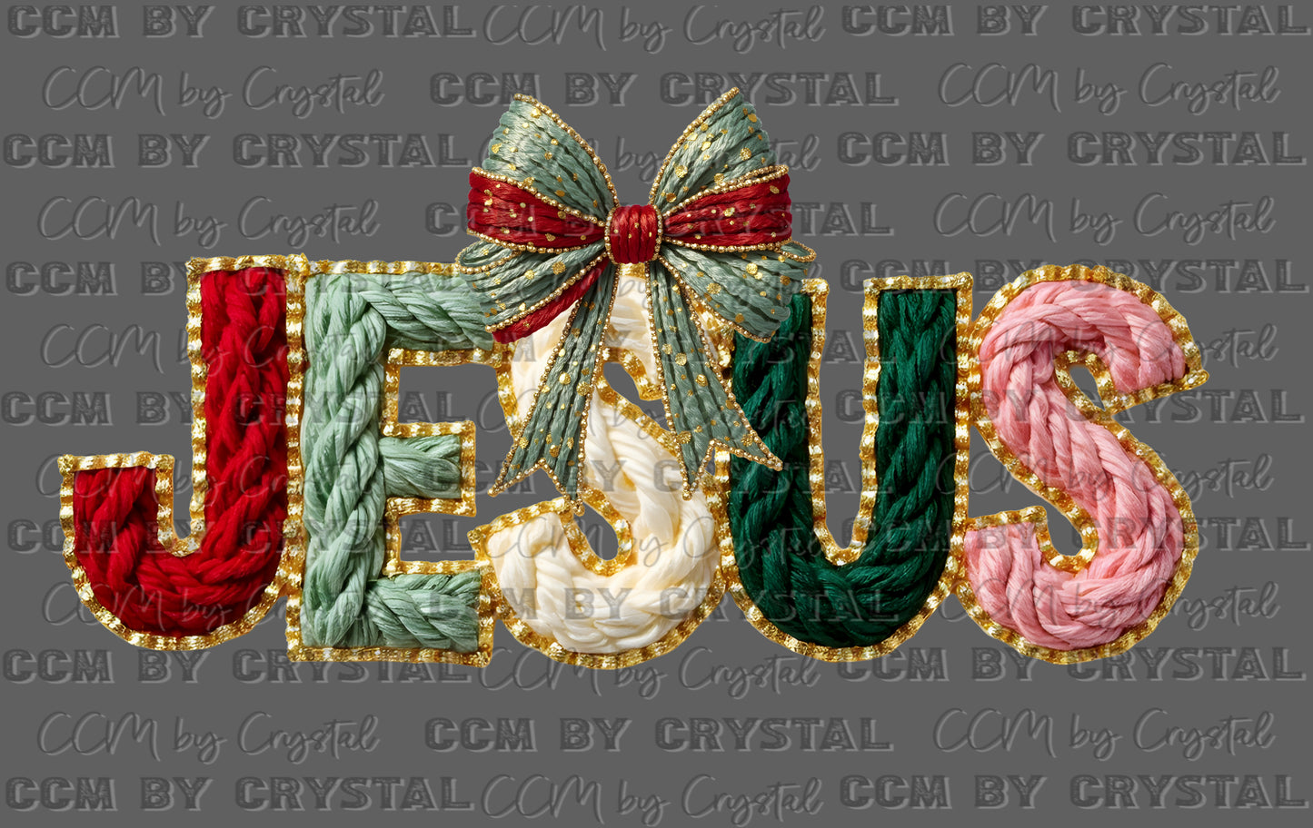 Jesus Christmas Faux Fake Yarn Ready to Press Transfer Instant Peel DTF Transfer Sublimation Transfer