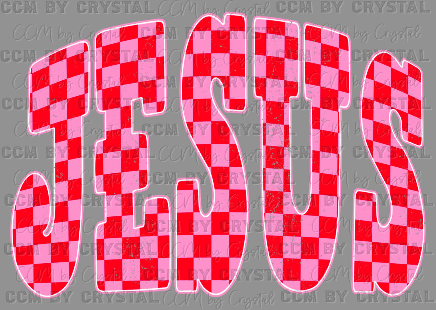 Jesus Checkered Christian Ready to Press Instant Peel DTF Transfers Sublimation Transfers