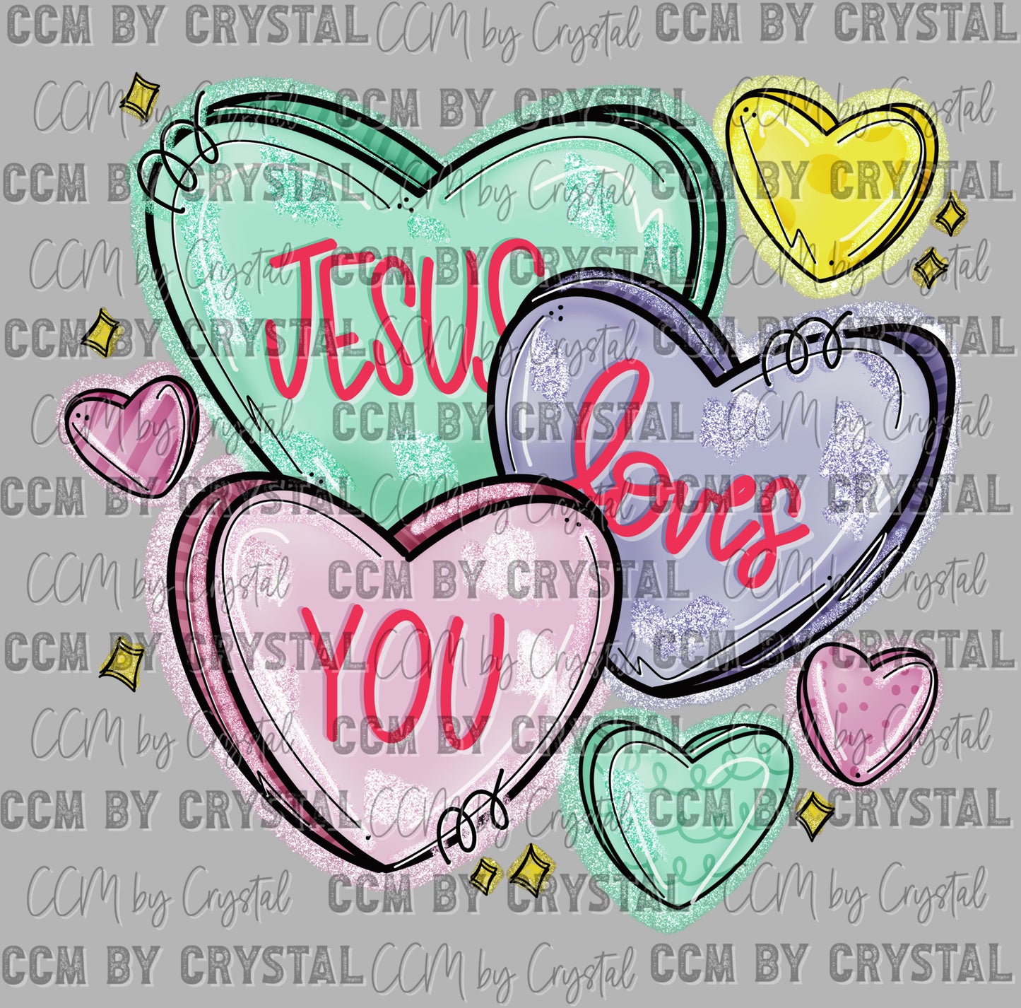 Jesus Loves You Christian Valentines Day Ready to Press Transfer DTF Transfer Sublimation Transfer