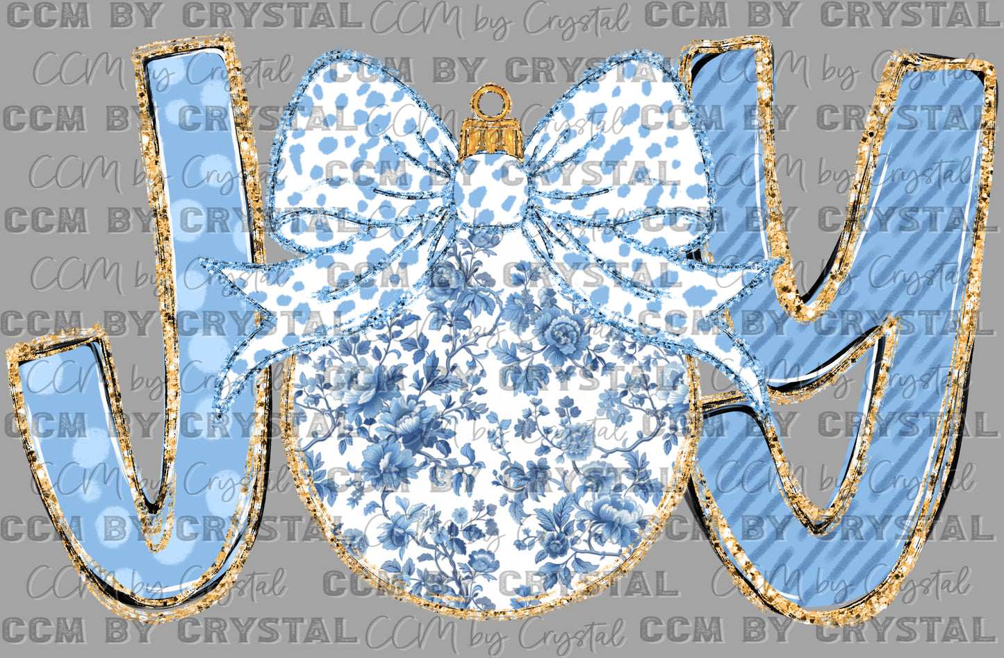 Joy Brushstrokes Christmas Faux Glitter Ready to Press Transfer DTF Transfer Sublimation Transfer