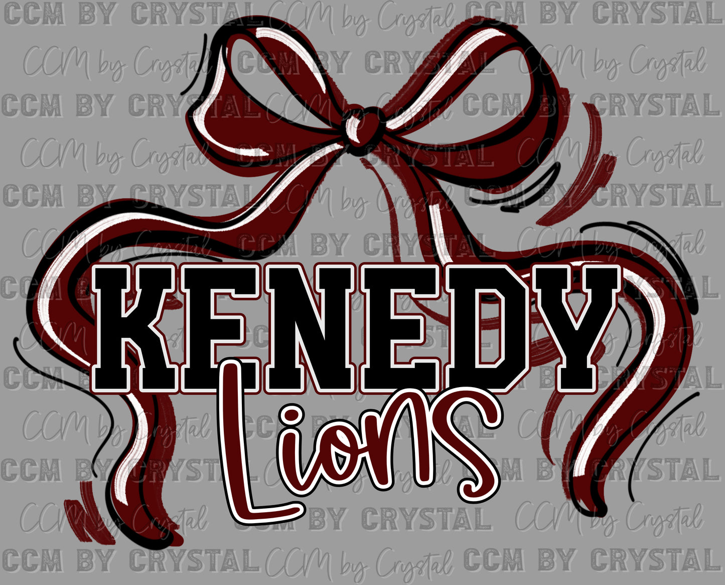 Kenedy Lions Mascot Ready to Press Transfer DTF Transfer Sublimation Transfer
