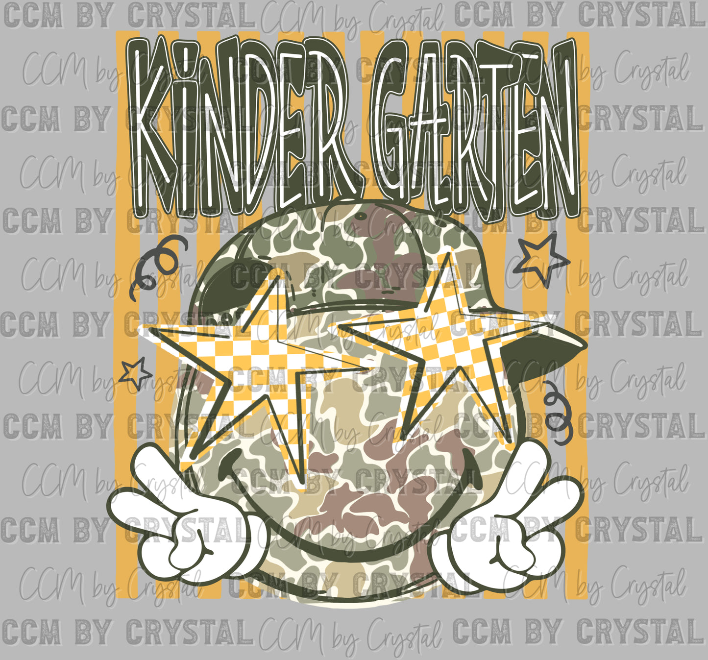 Kindergarten Camo Stars Back to School Ready to Press DTF Transfers Sublimation Transfers