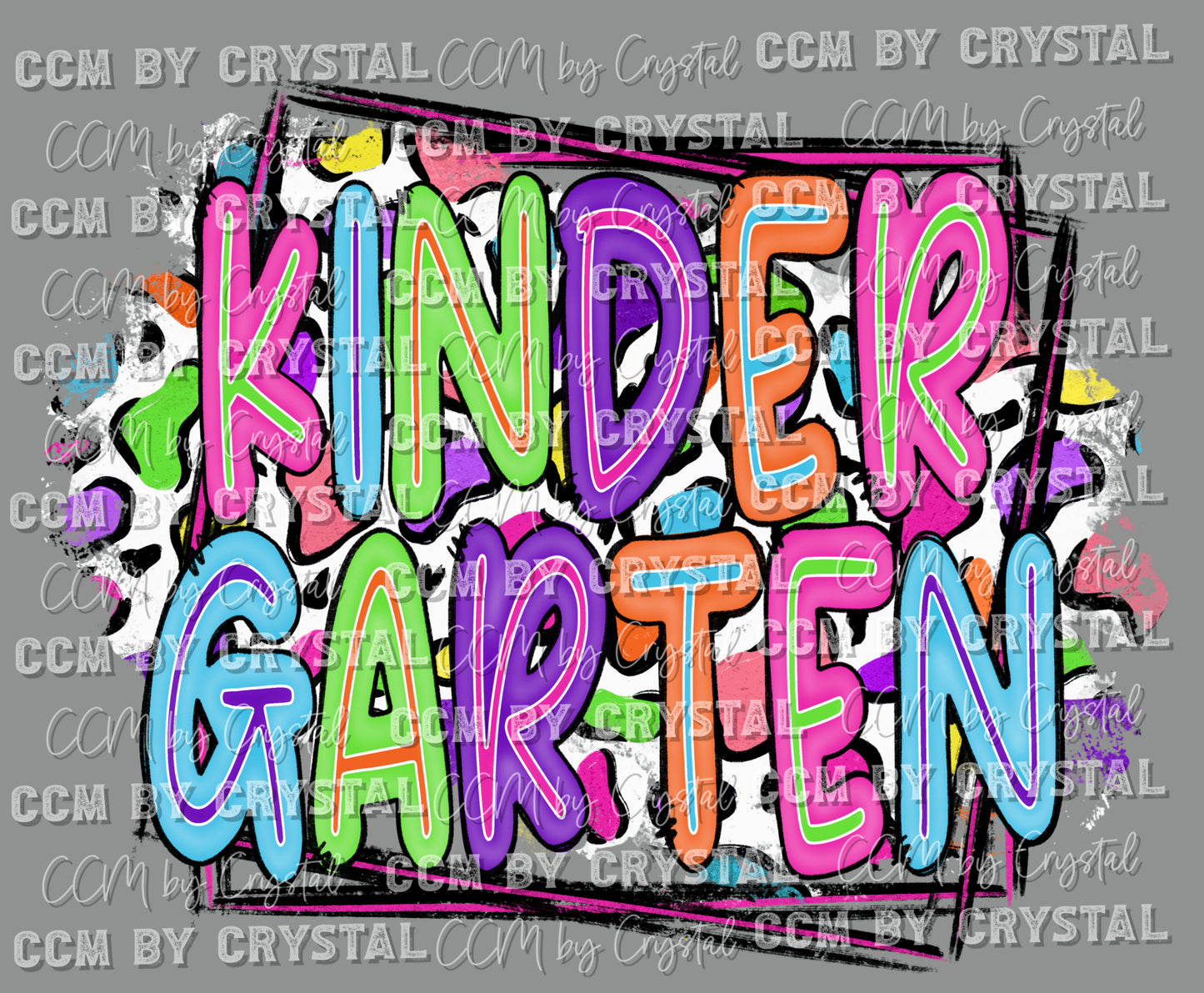 Kindergarten Colorful Leopard Background Ready to Press Transfer