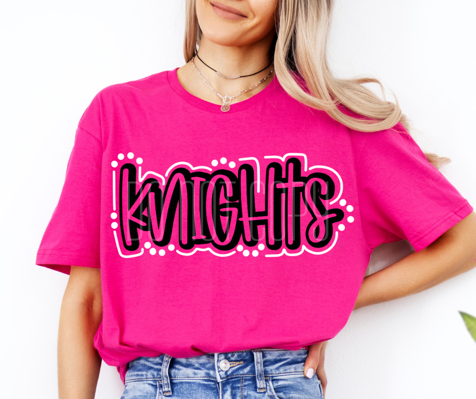 Knights Doodle Mascot Ready to Press Transfer DTF Transfer Sublimation Transfer