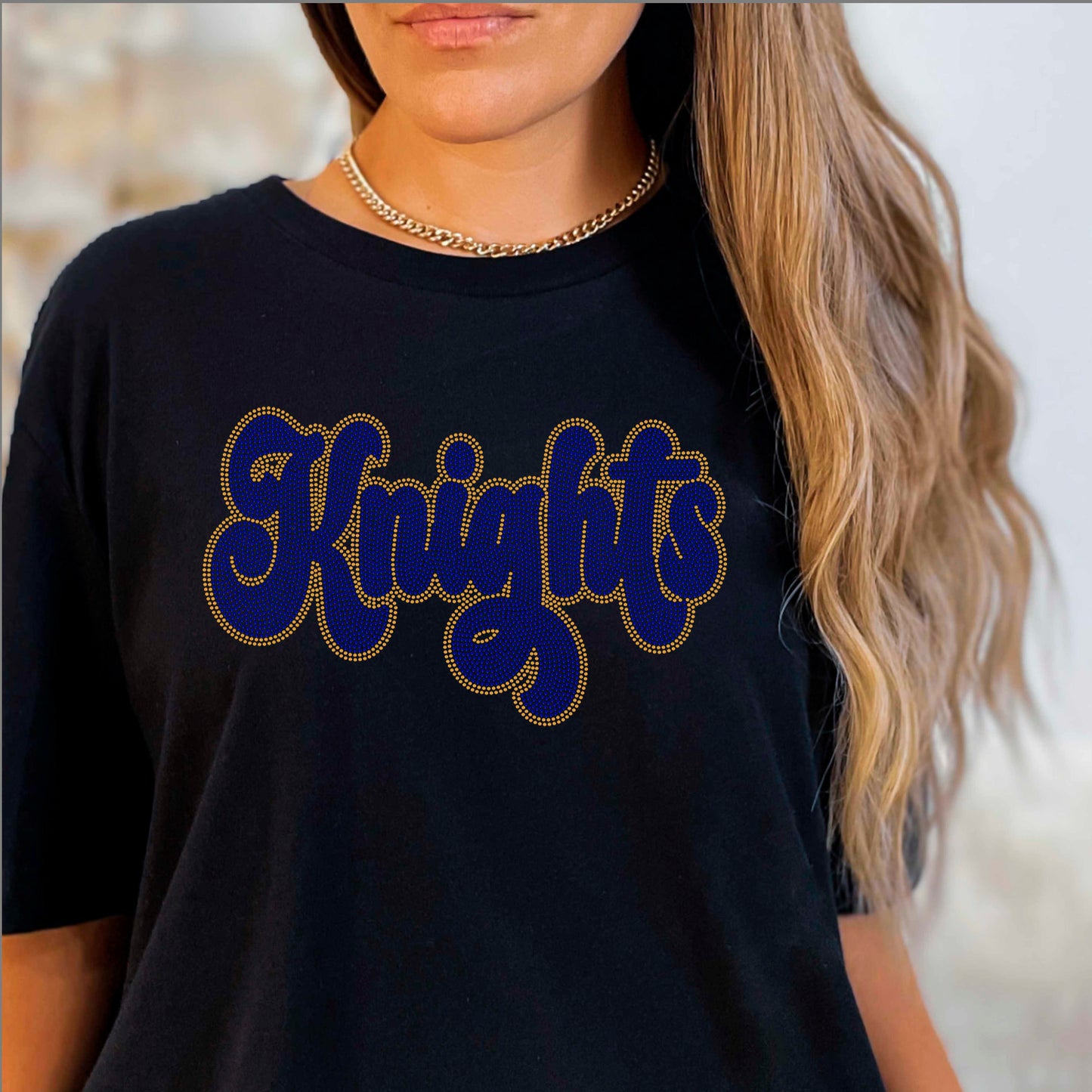Knights 2-Color Approximately 11" wide Spangle Transfer