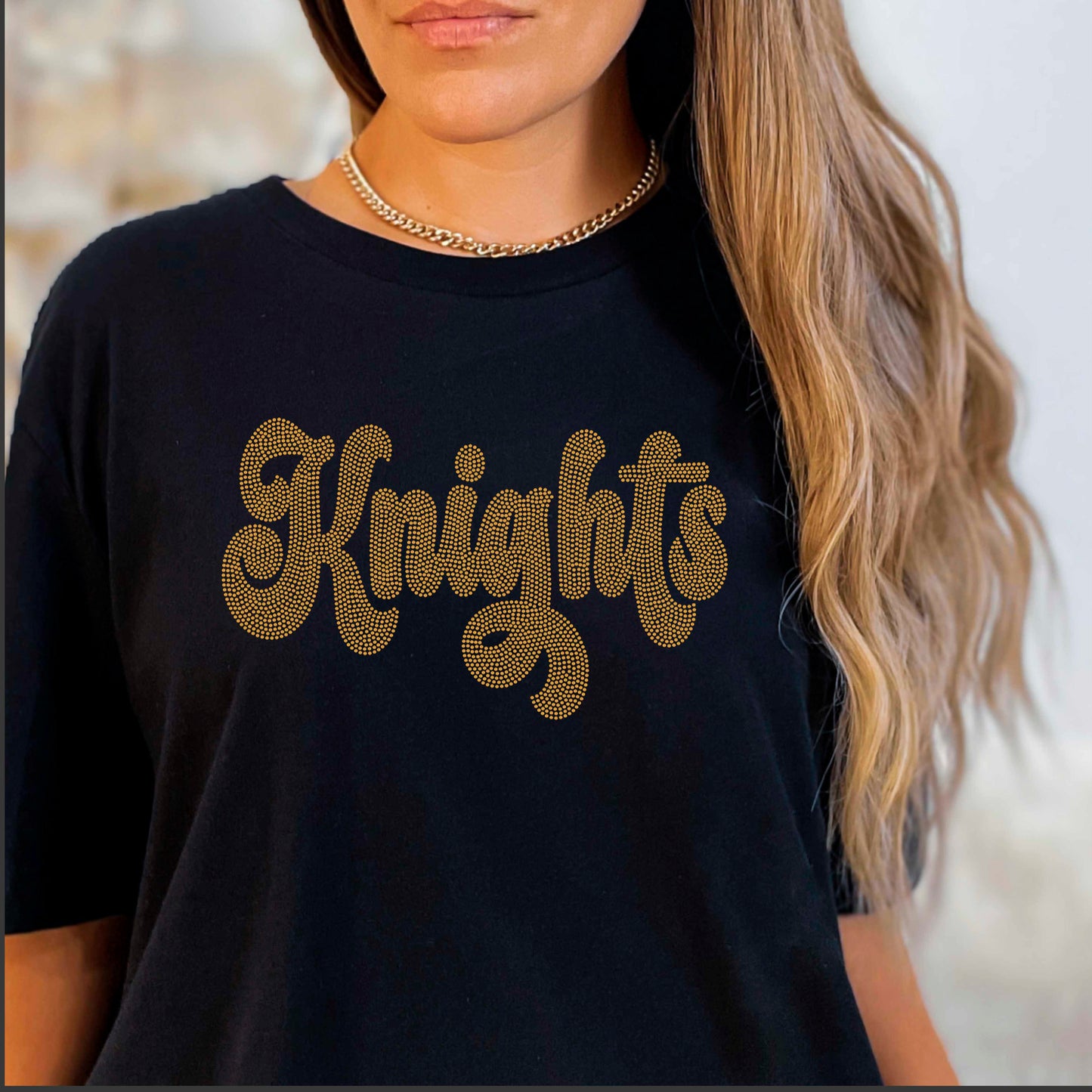 Knights 11" 1-Color Ready to Press Spangle Transfer Bling Transfer Sparkle Transfer