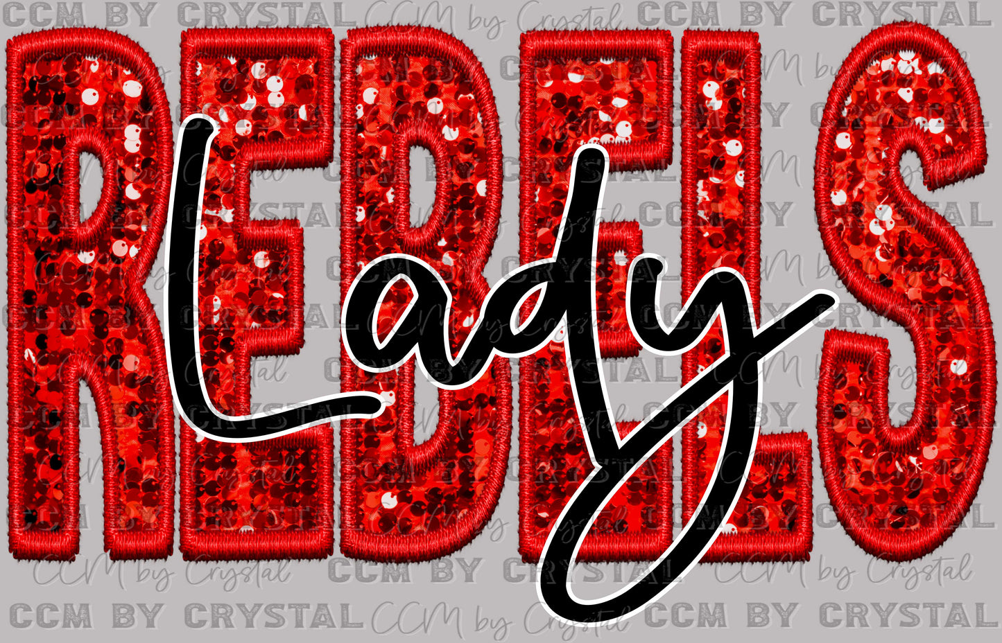 Lady Rebels Faux Sequins Faux Embroidery Ready to Press Transfer DTF Transfer Sublimation Transfer