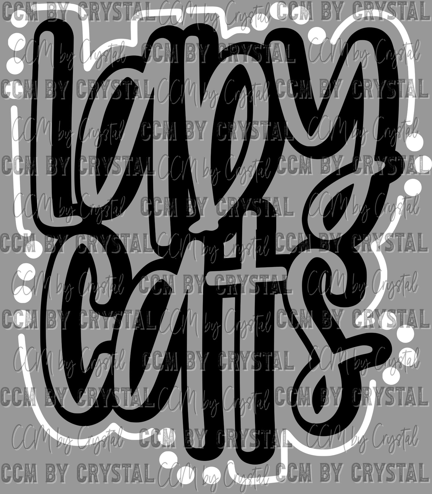 Lady Cats Doodle Mascot Ready to Press Transfer DTF Transfer