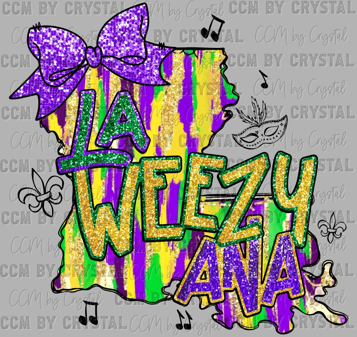 LA Weezy Ana Mardi Gras Ready to Press Transfer DTF Transfer Sublimation Transfer
