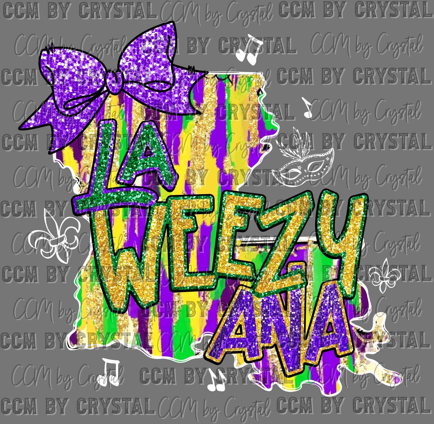 Mardi Gras La Weezy Ana Ready to Press Transfer DTF Transfer