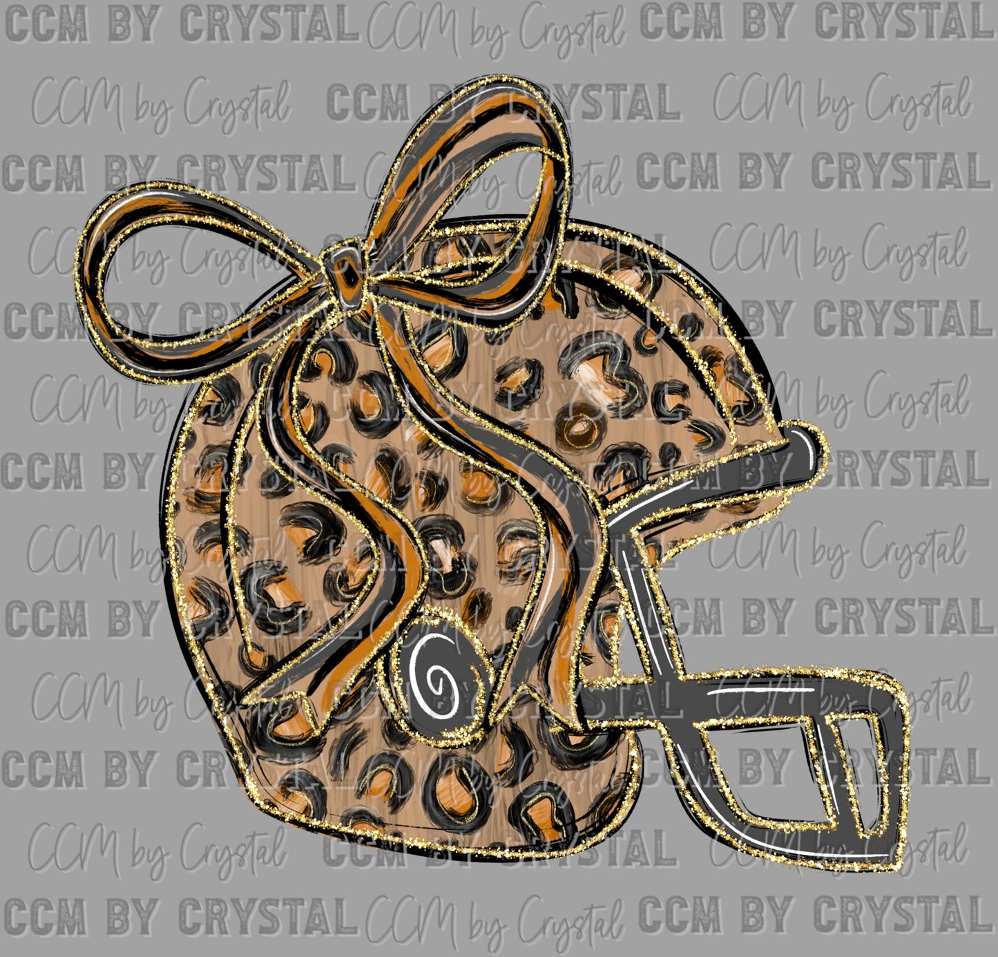 Leopard Cheetah Football Helmet Ready to Press Transfer DTF Transfer Sublimation Transfer
