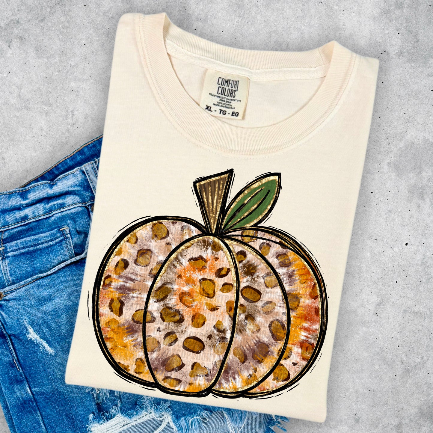 Fall Leopard Pumpkin Ready to Press Transfer