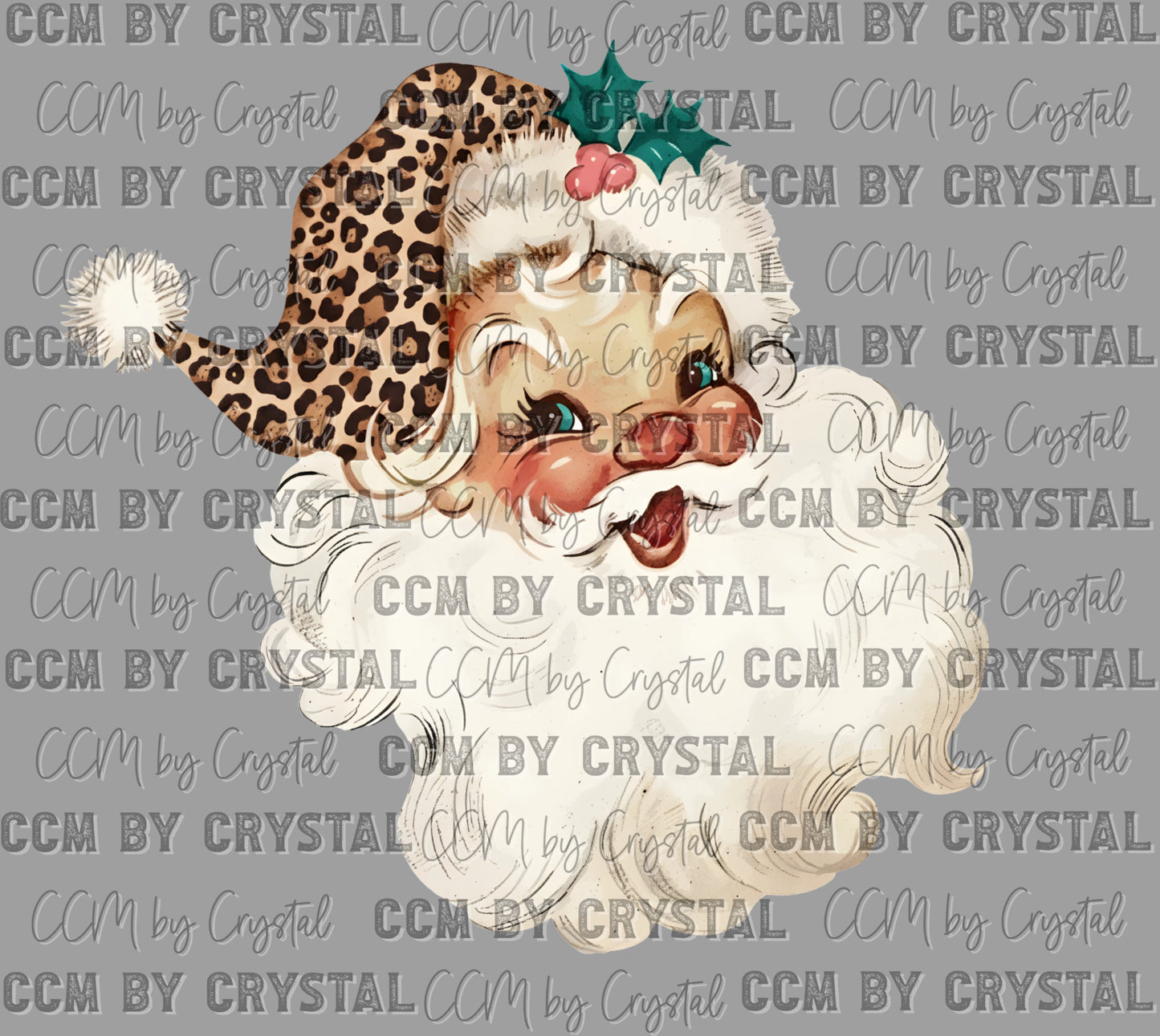 Leopard Santa Christmas Ready to Press Transfer Instant Peel DTF Transfer