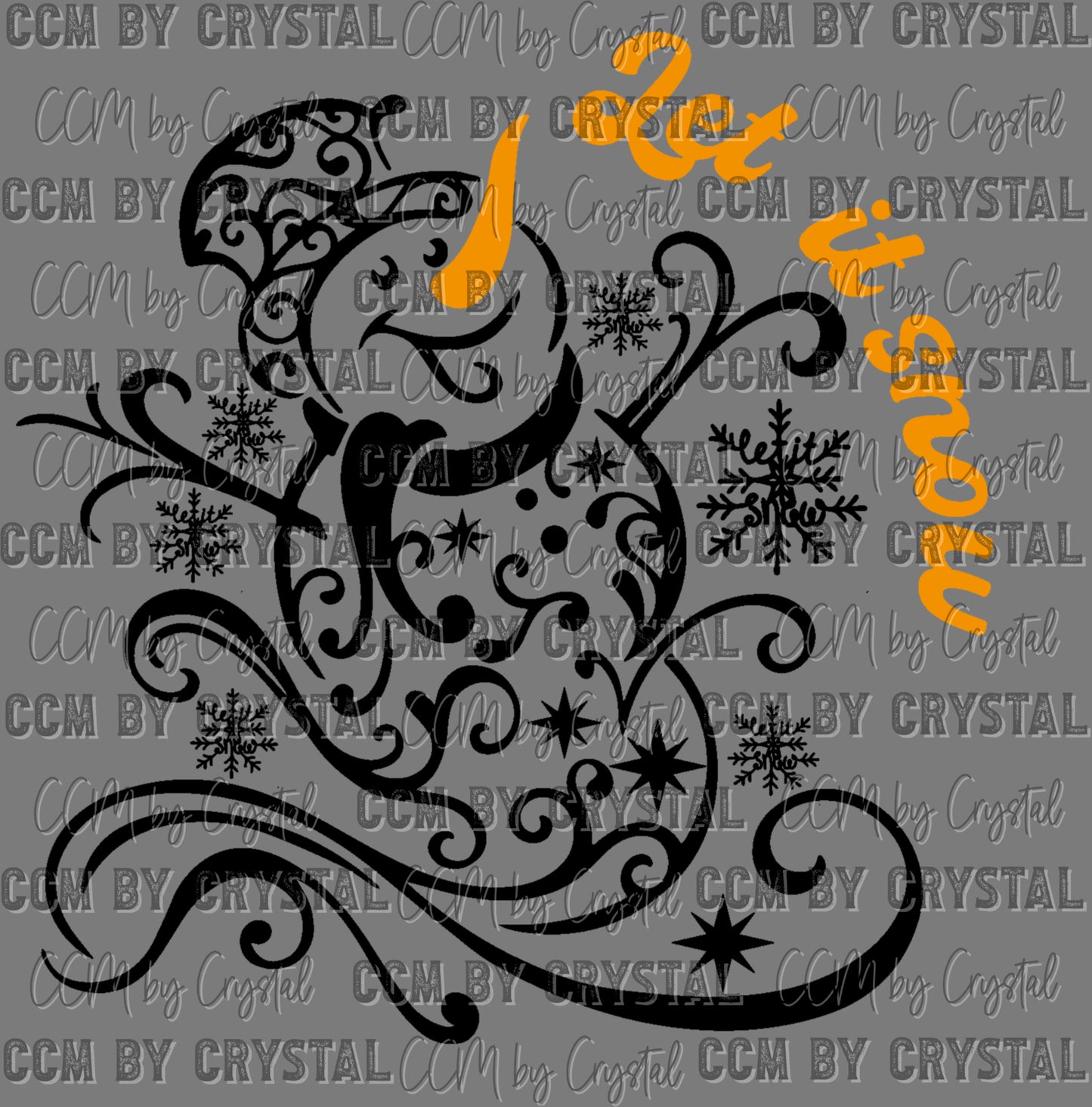 Winter Christmas Snowman Let It Snow Ready to Press Transfer DTF Transfer Sublimation Transfer