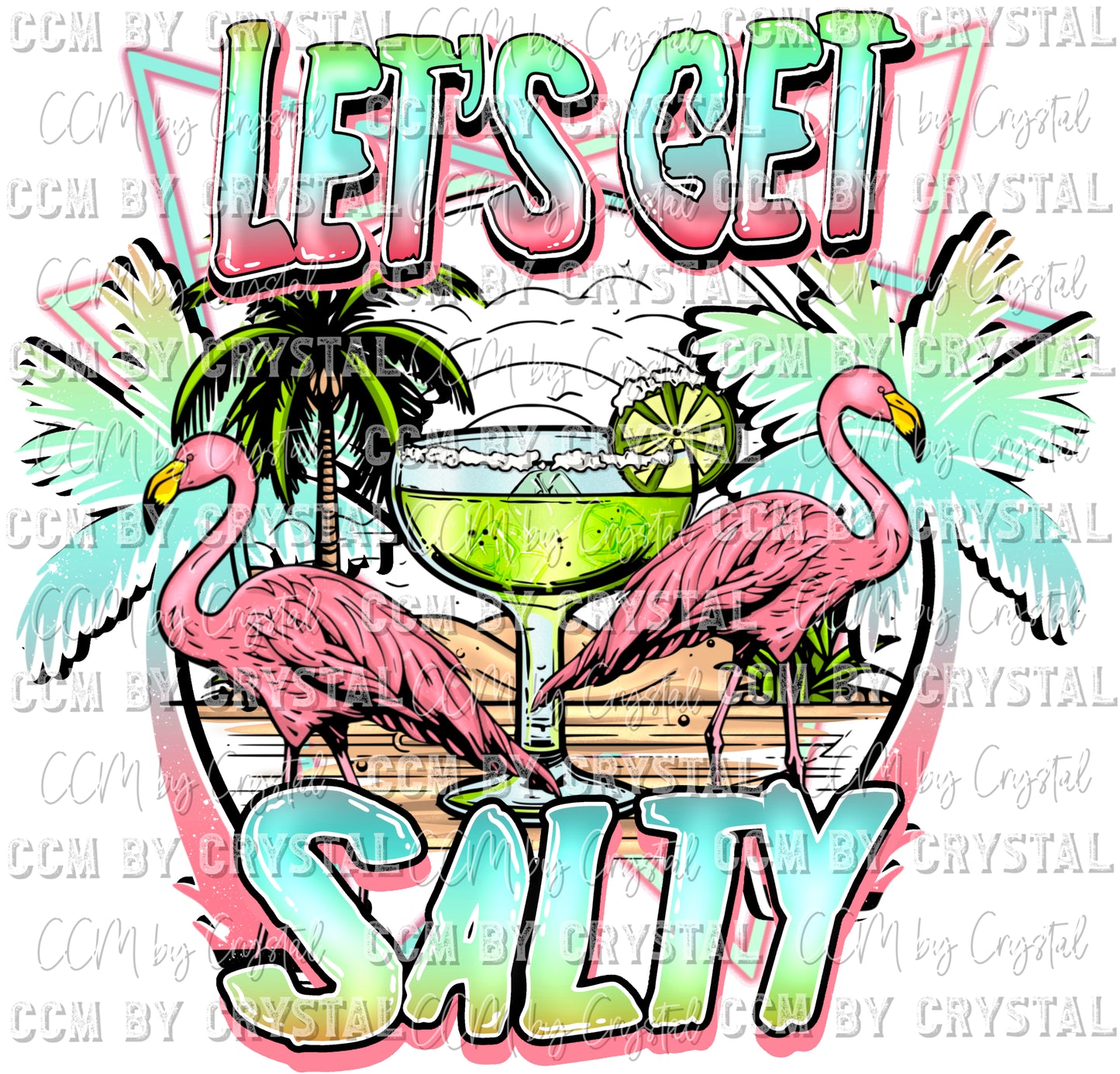 Let's Get Salty Flamingos Ready to Press Transfer