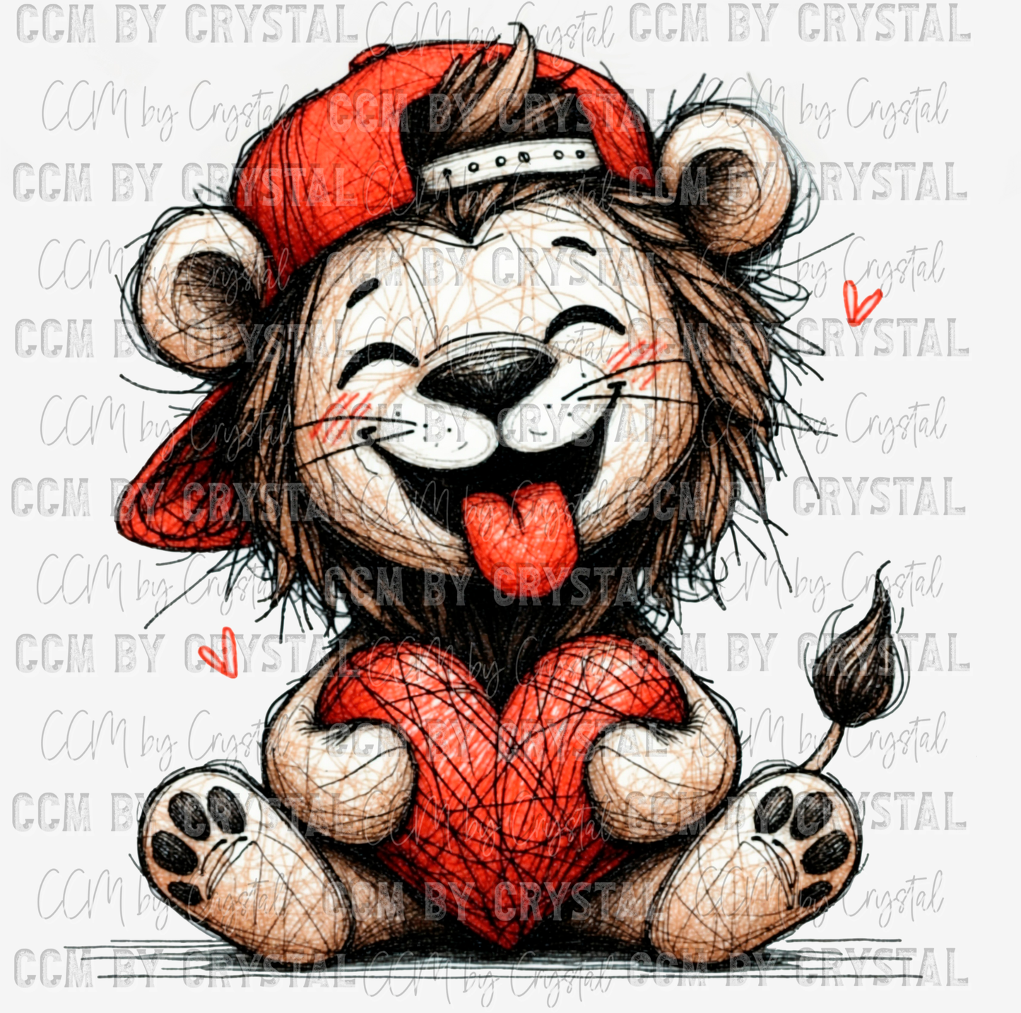 Valentine's Day Lion Ready to Press Transfer