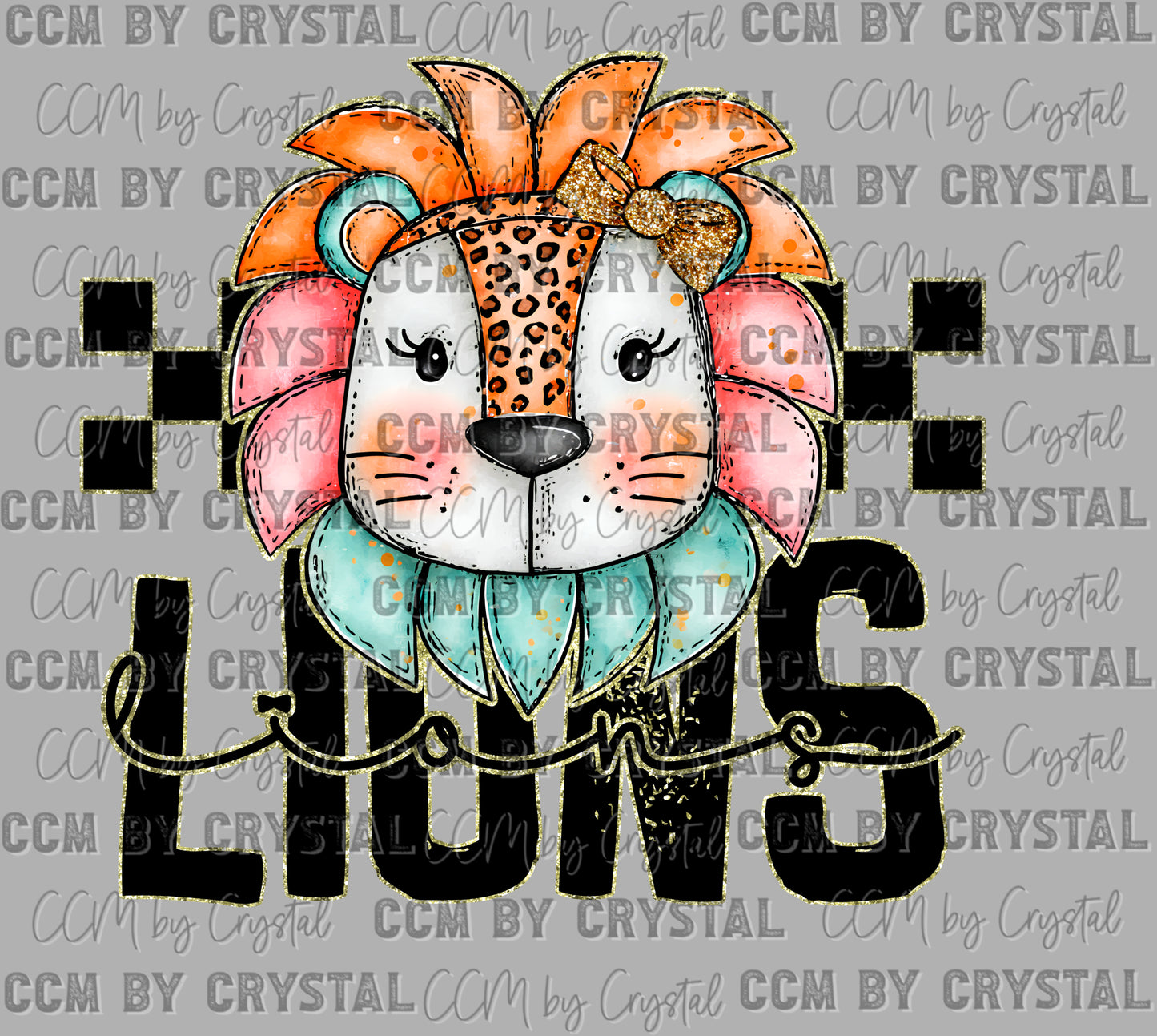 Lions Cartoon Mascot Ready to Press Transfer DTF Transfer Sublimation Transfer