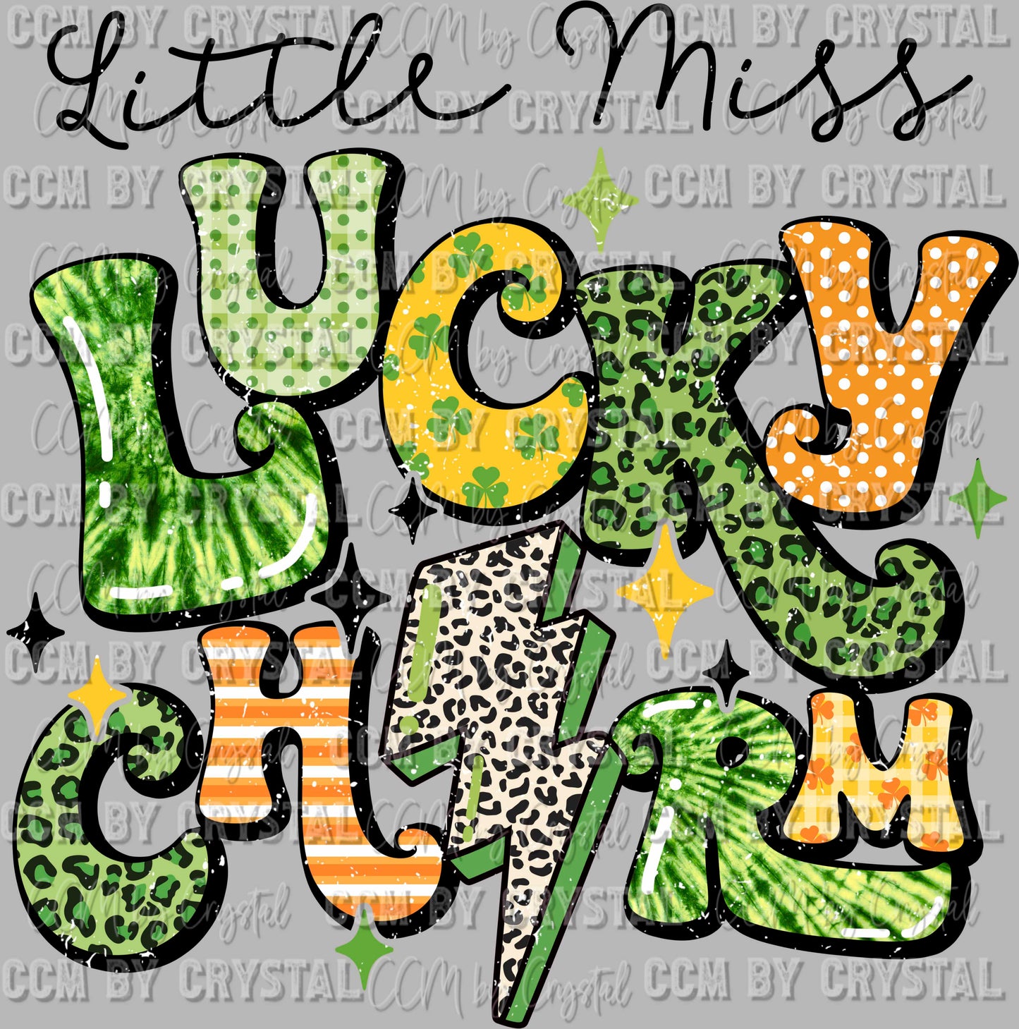 Little Miss Lucky Charm St Patrick's Day Ready to Press Transfer DTF Transfer Sublimation Transfer