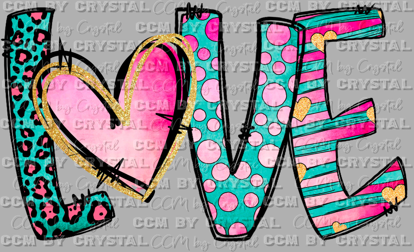 Love Valentine's Day Ready to Press Transfer DTF Transfer Sublimation Transfer
