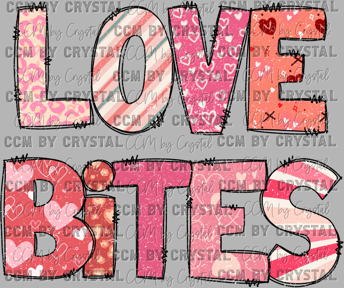 Love Bites Valentines Day Ready to Press Transfer DTF Transfer Sublimation Transfer
