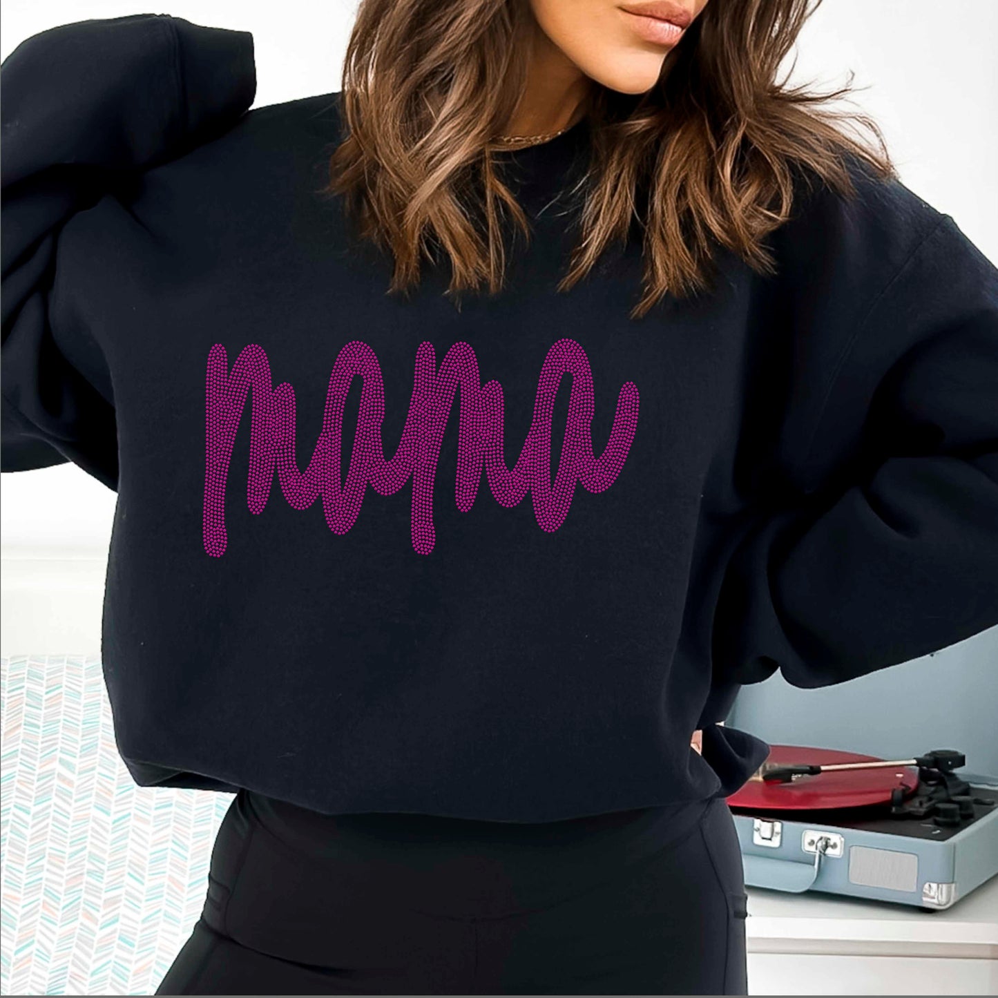 Mama 11" 1-Color Ready to Press Spangle Transfer Bling Transfer Sparkle Transfer