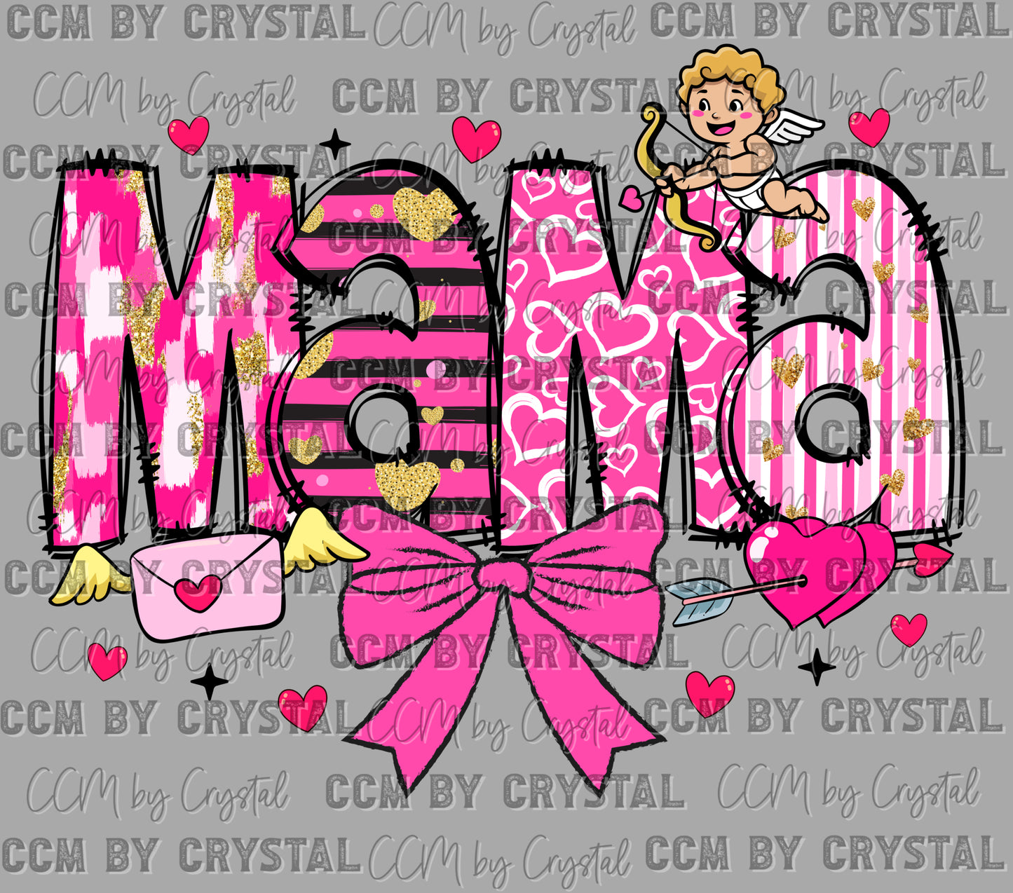 Mama Pink Valentines Day Ready to Press Transfer DTF Transfer Sublimation Transfer