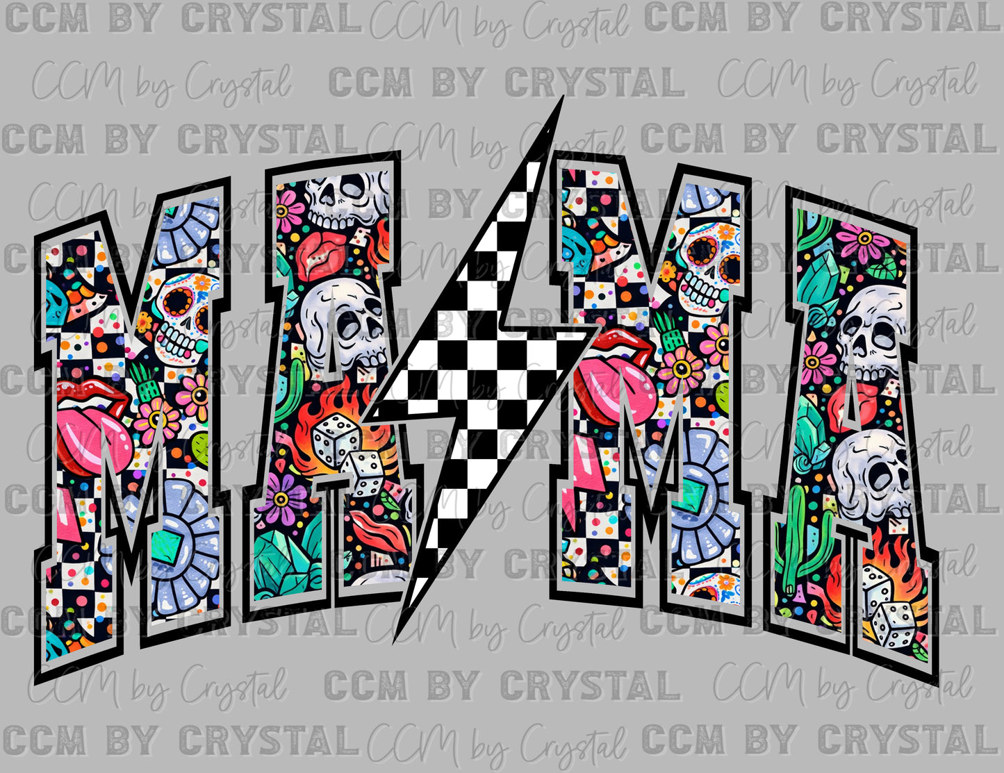 Mama Checker Skull DTF Transfer Sublimation Transfer