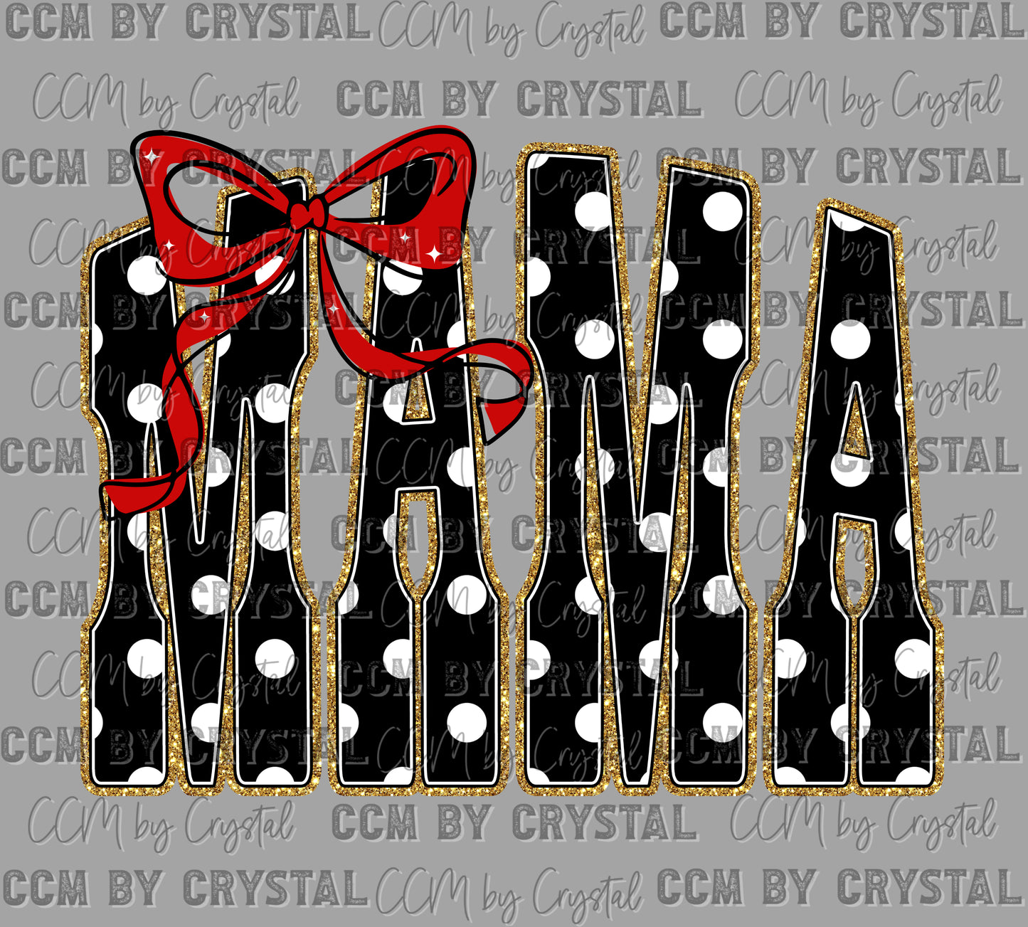 Mama Dots Faux Glitter Ready to Press Instant Peel DTF Transfers Sublimation Transfers