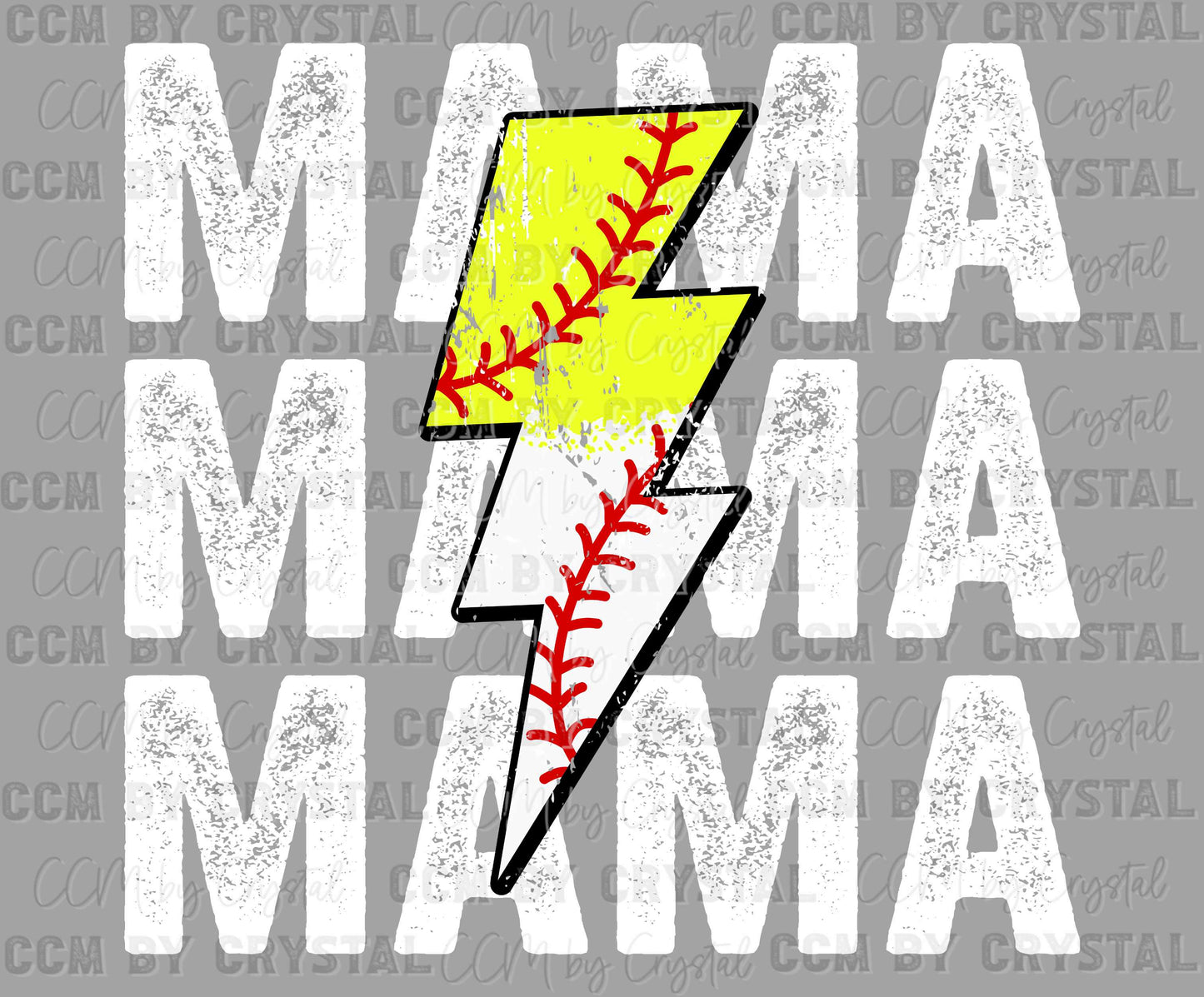 Baseball Softball Mama Stacked Ready to Press Transfer DTF Transfer