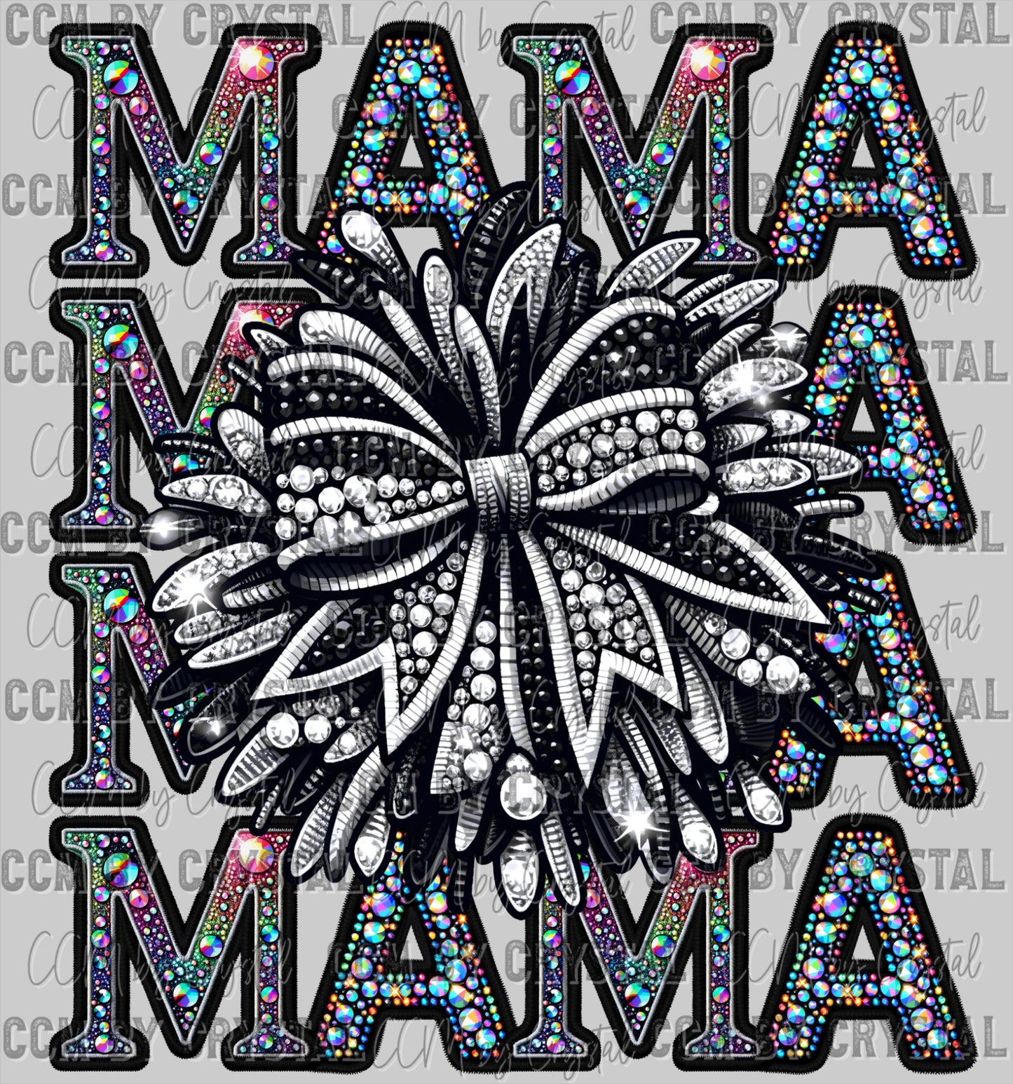 Cheer Mama Faux Rhinestones Ready to Press Transfer DTF Transfer Sublimation Transfer