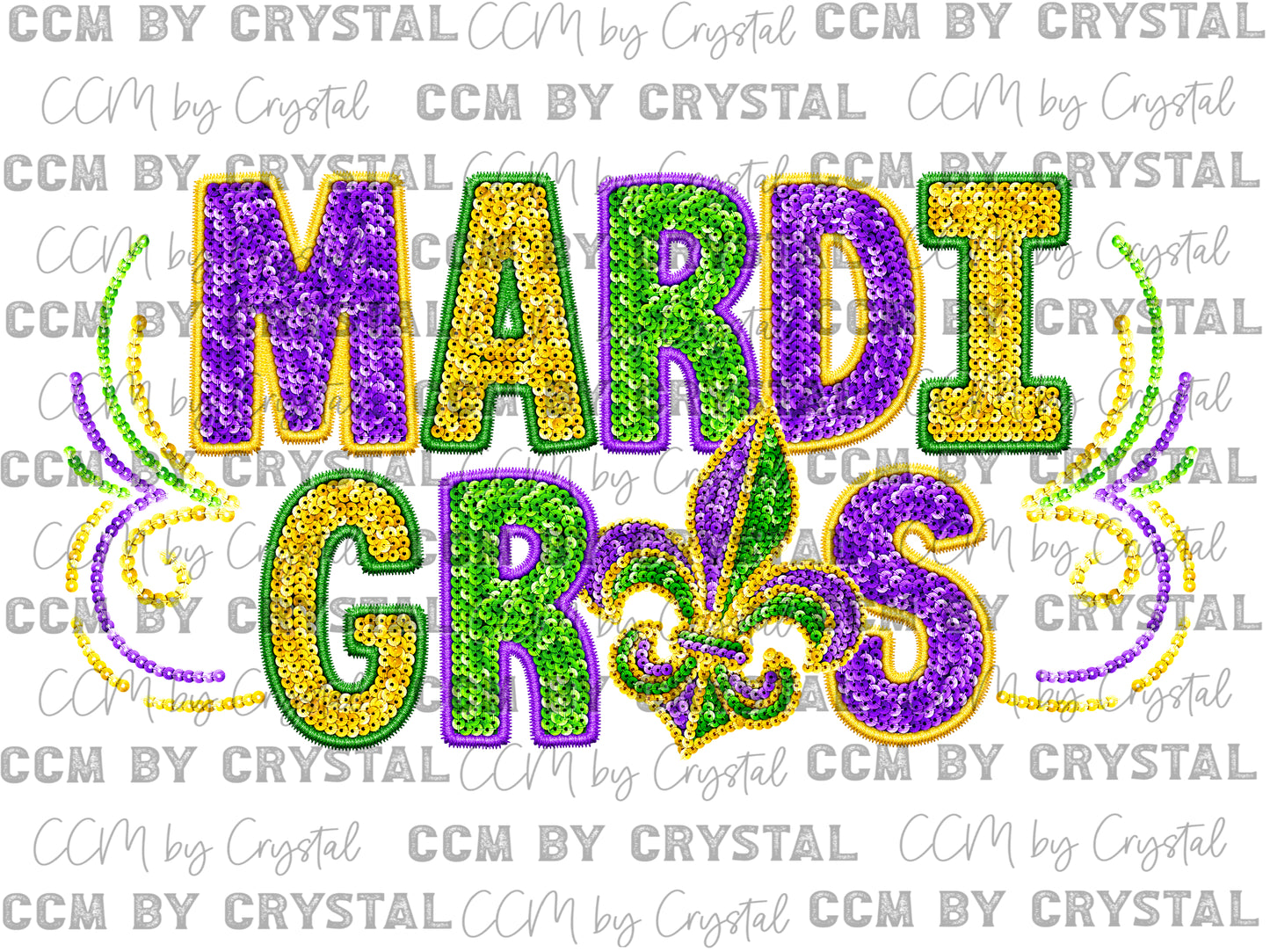 Mardi Gras Ready to Press Transfer DTF Transfer Sublimation Transfer