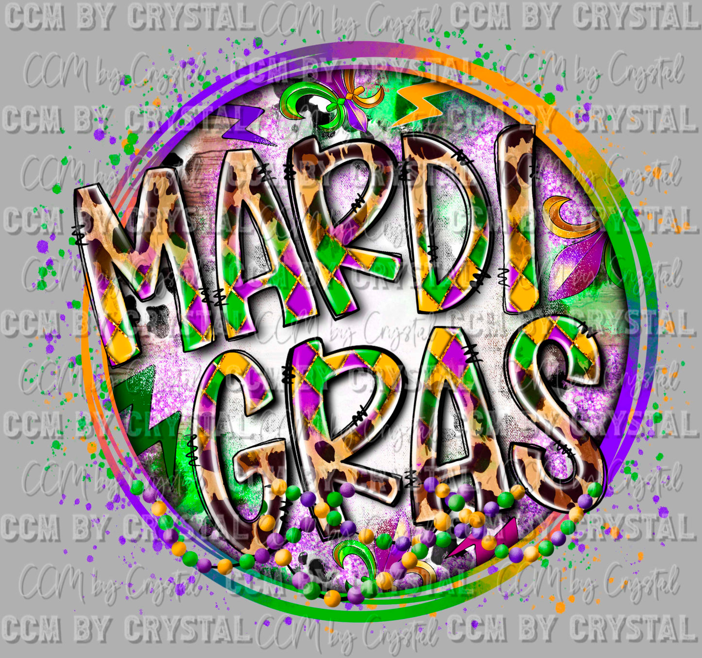 Mardi Gras Ready to Press Transfer DTF Transfer Sublimation Transfer