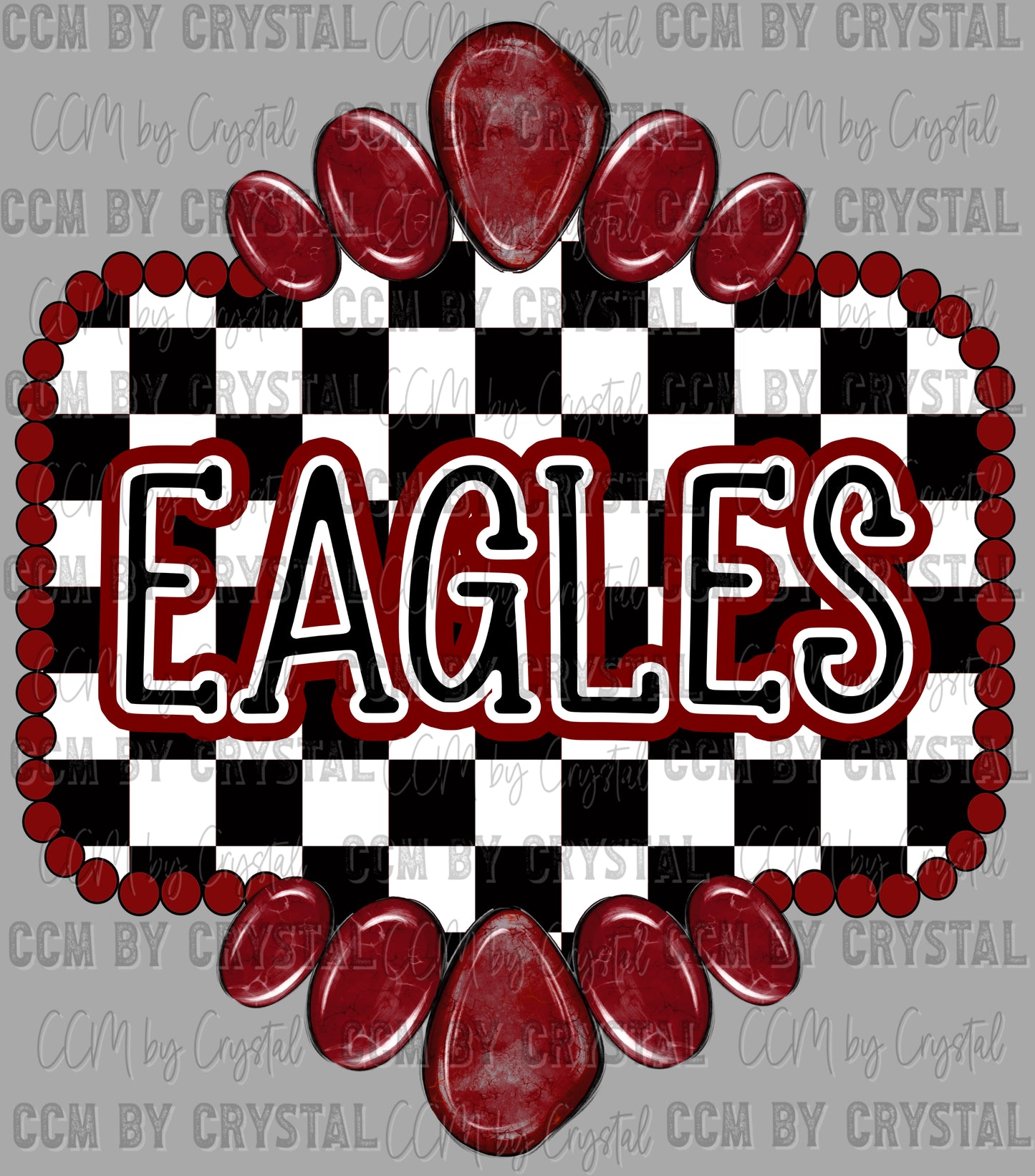 Maroon Eagles Concho Ready to Press Transfer DTF Transfer Sublimation Transfer