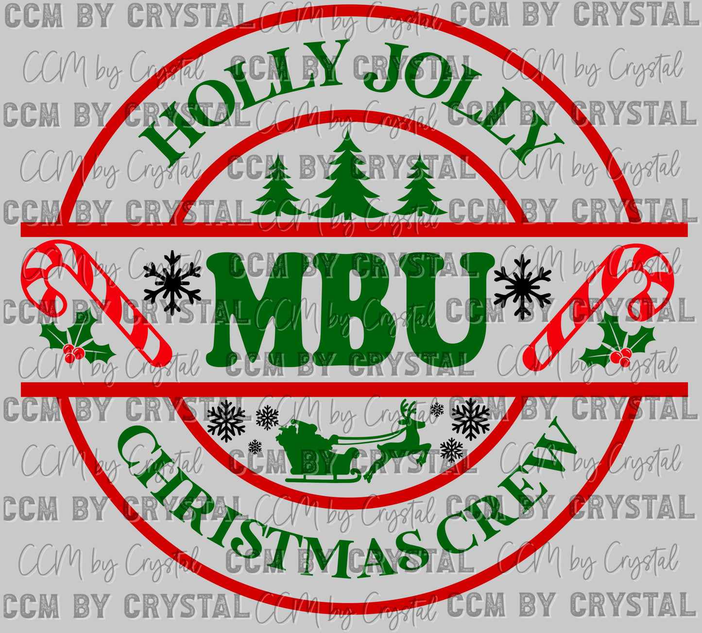 Holly Jolly Christmas Crew Mother Baby Unit MBU Ready to Press Transfer DTF Transfer Sublimation Transfer