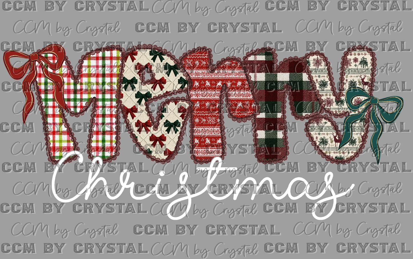 Merry Christmas Faux Fake Yarn Ready to Press Transfer Instant Peel DTF Transfer