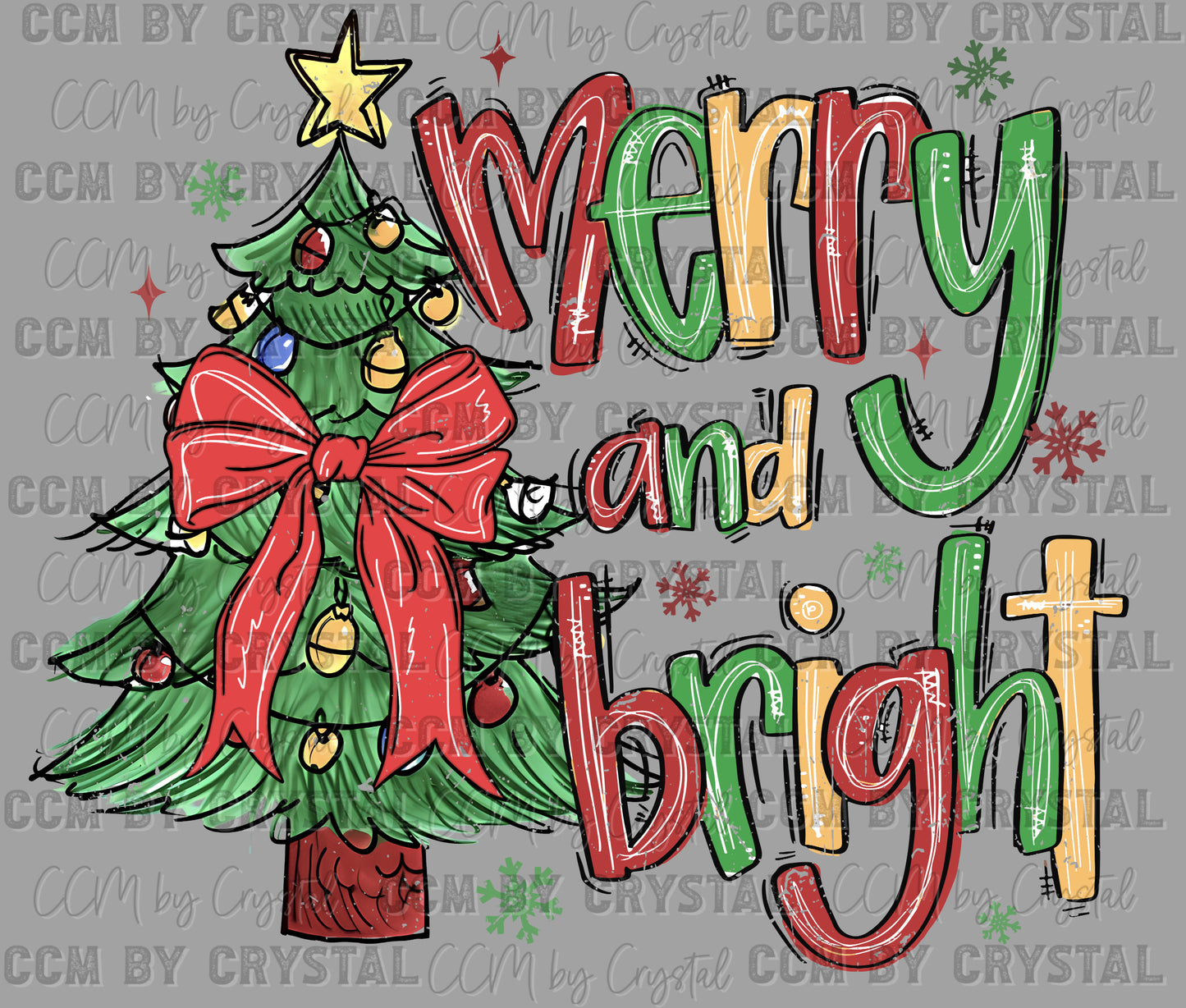 Christmas Merry and Bright Ready to Press Transfer DTF Transfer Sublimation Transfer