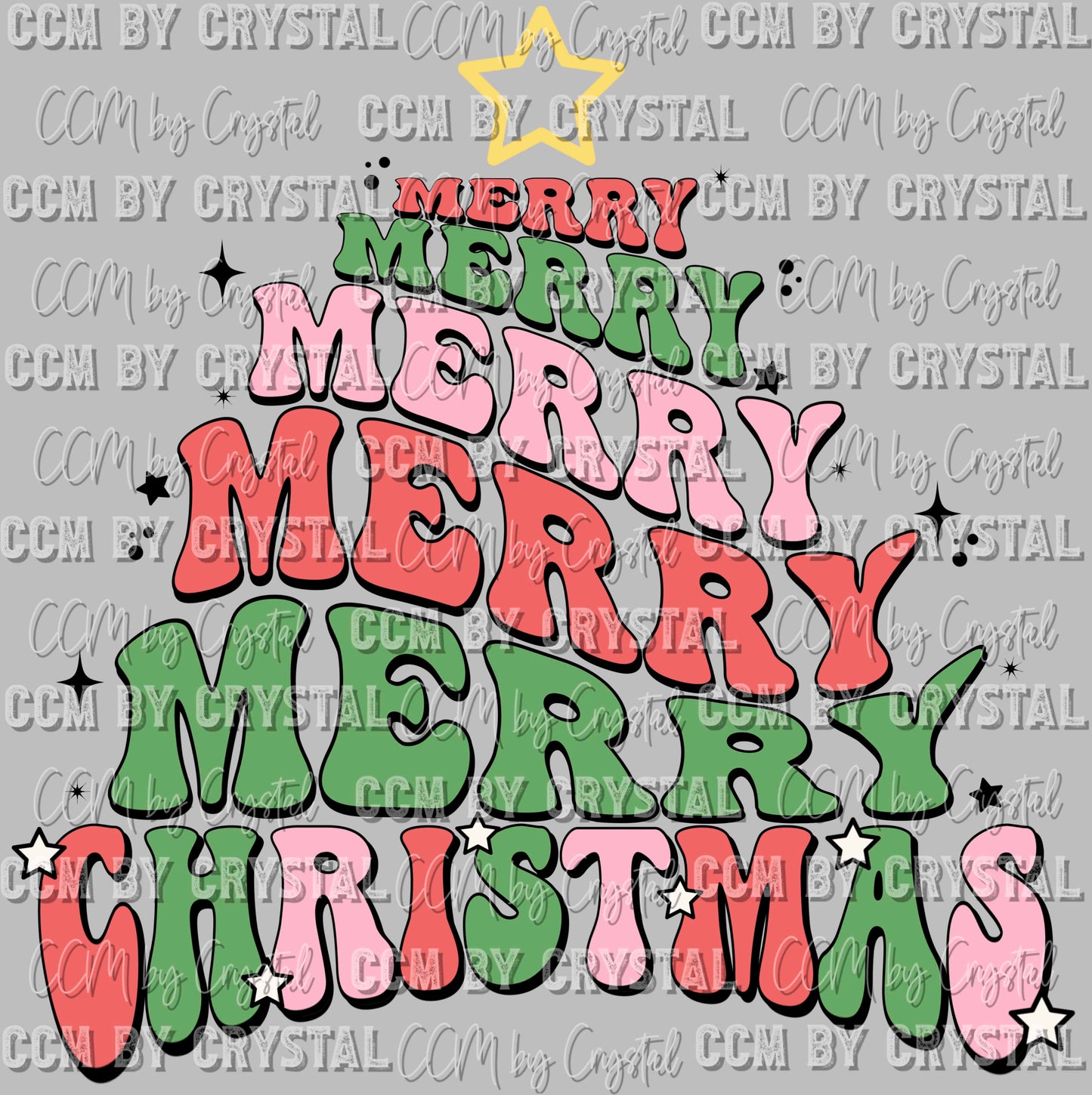 Merry Christmas Tree Ready to Press Transfer