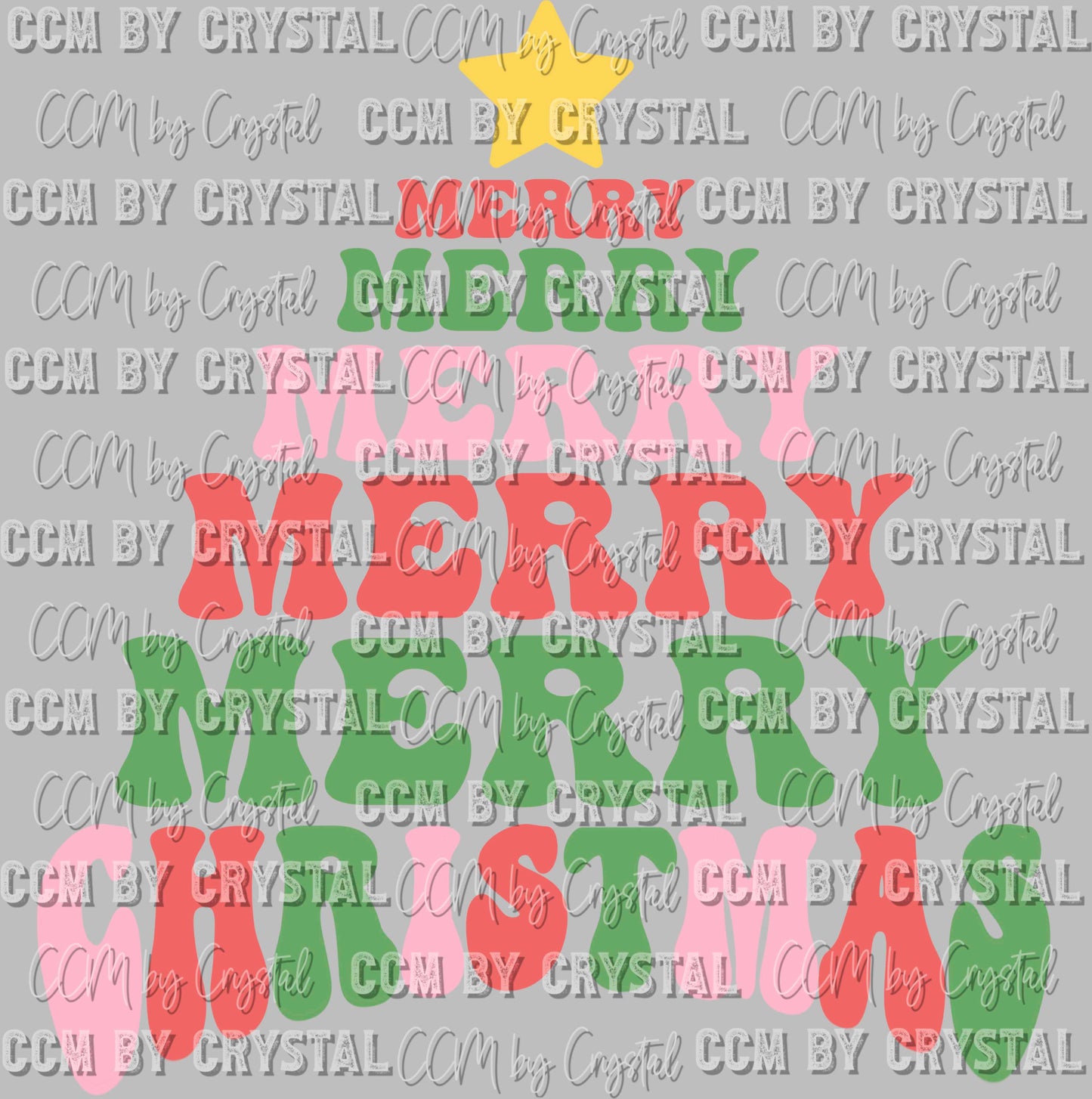 Merry Christmas Tree Ready to Press Transfer