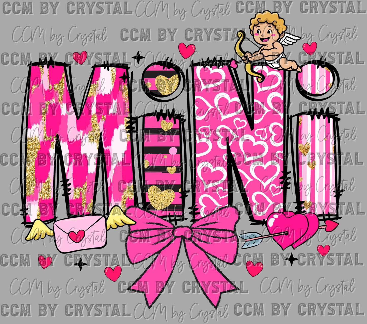 Mini Pink Valentines Day Ready to Press Transfer DTF Transfer Sublimation Transfer