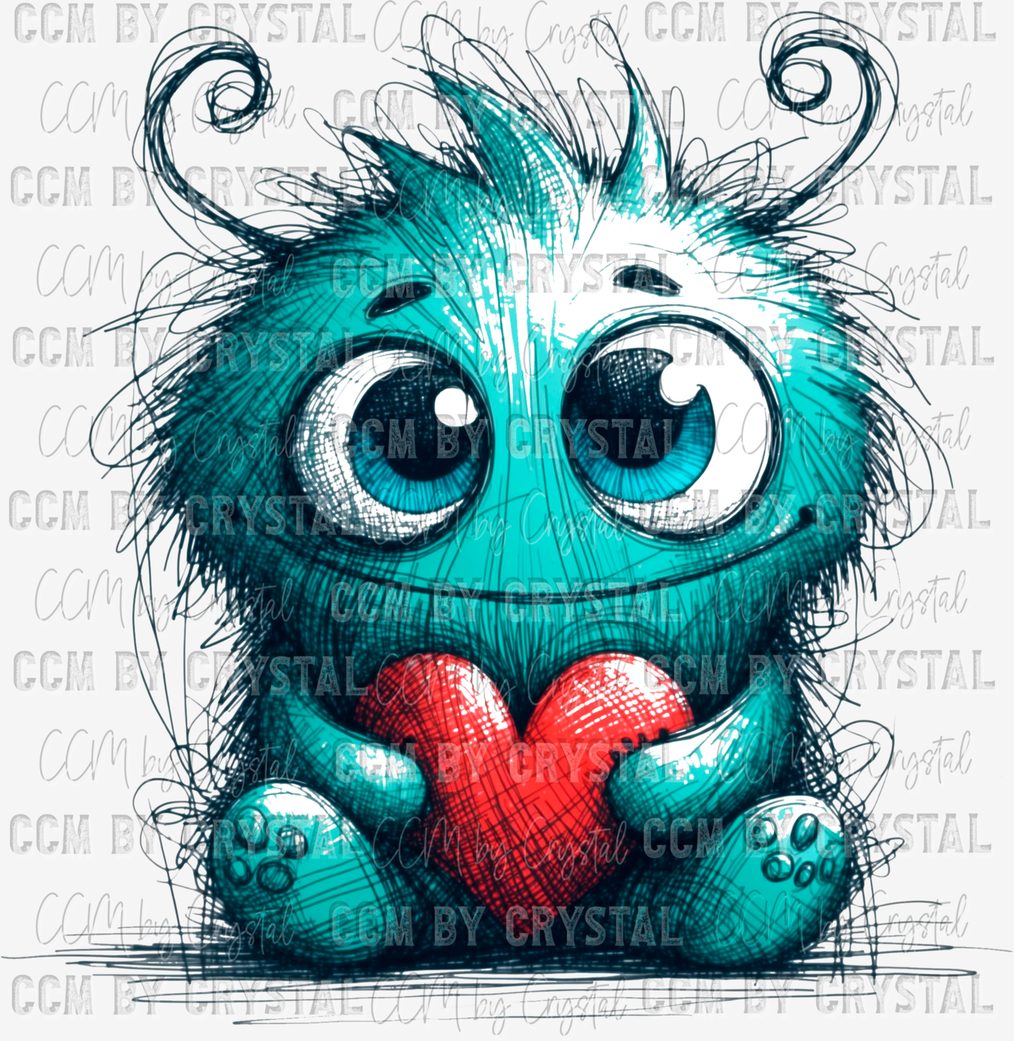 Valentine's Day Monster Ready to Press Transfer