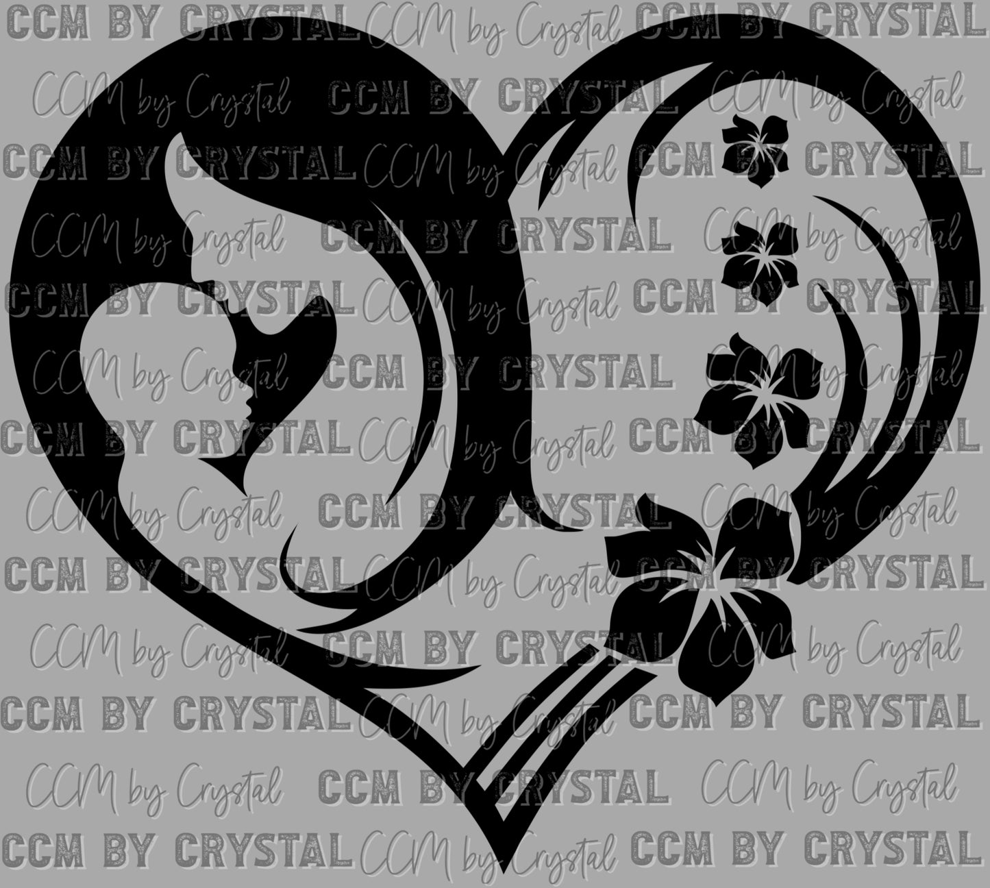 Mother baby Heart Ready to Press Transfer DTF Transfer Sublimation Transfer