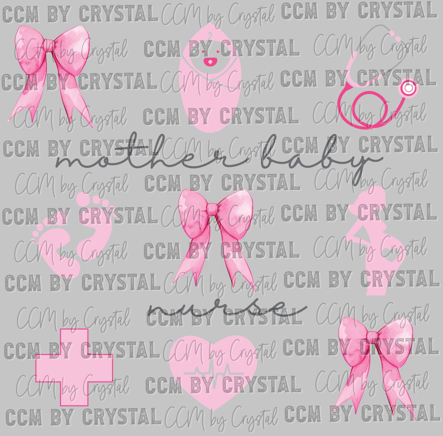 Mother Baby Nurse Ready to Press Transfer DTF Transfer Sublimation Transfer