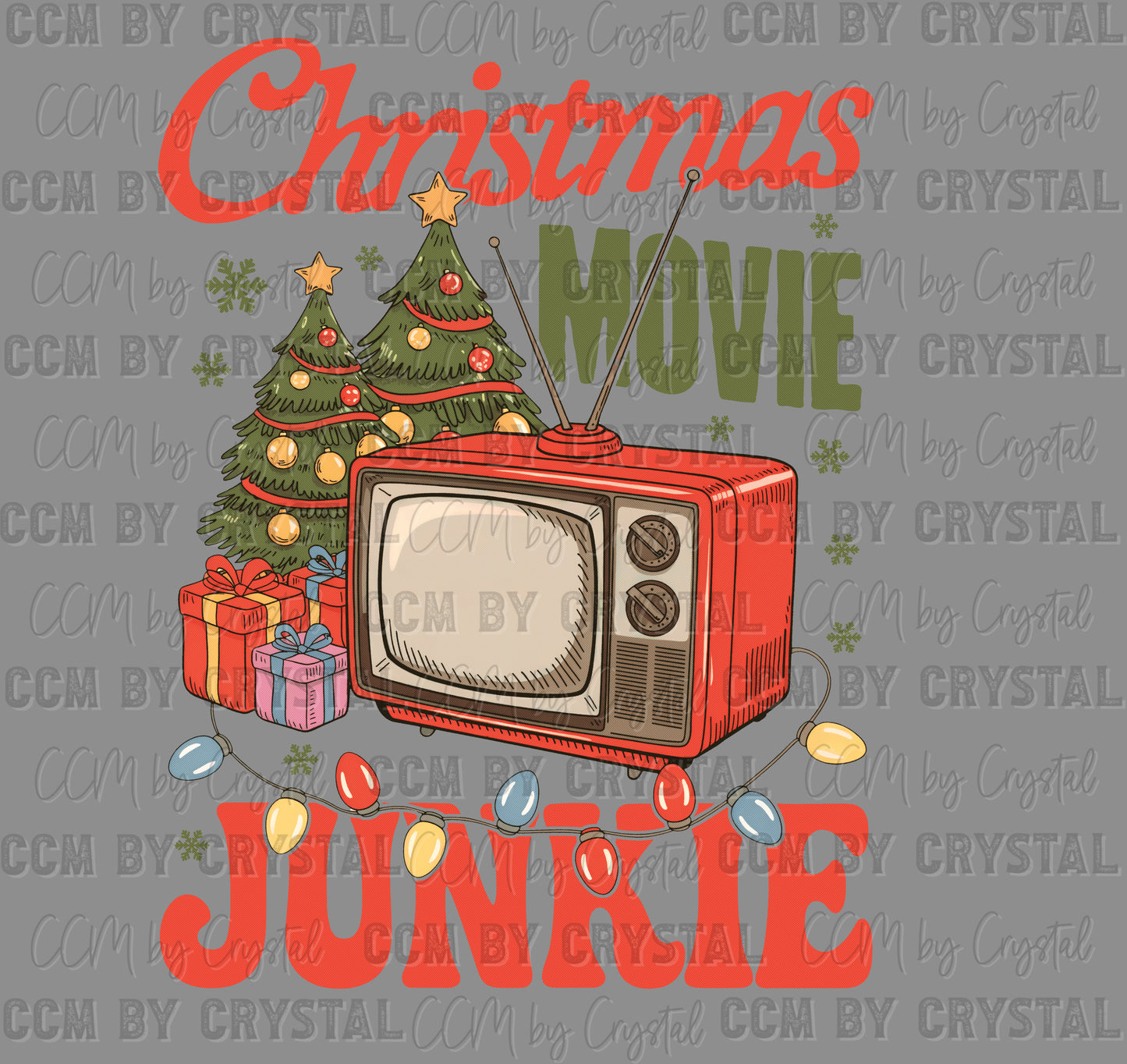 Christmas Movie Junkie Ready to Press Instant Peel DTF Transfers Sublimation Transfers