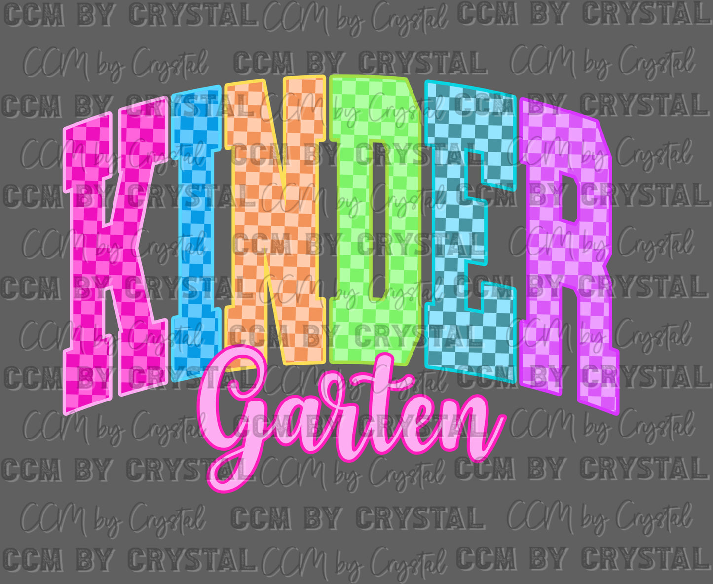 Kindergarten Checkered Grade Back to School Ready to Press Transfer DTF Transfer Sublimation Transfer