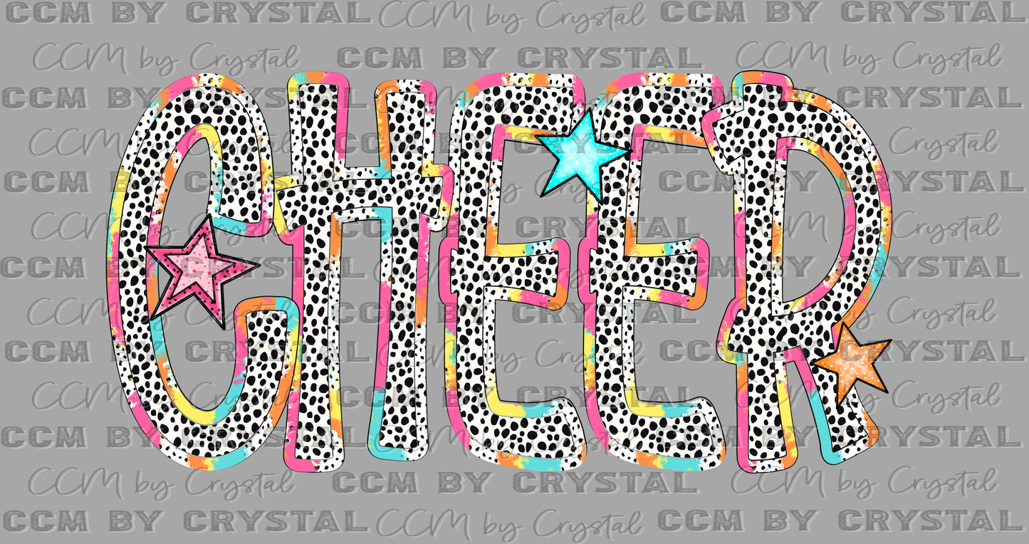 Cheer Girly Polka DTF Transfer Sublimation Transfer