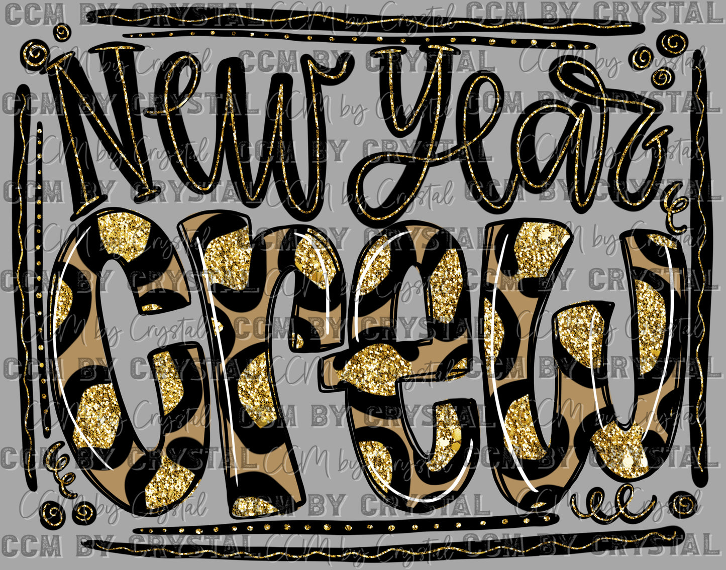 New Year Crew Ready to Press Transfer DTF Transfer Sublimation Transfer